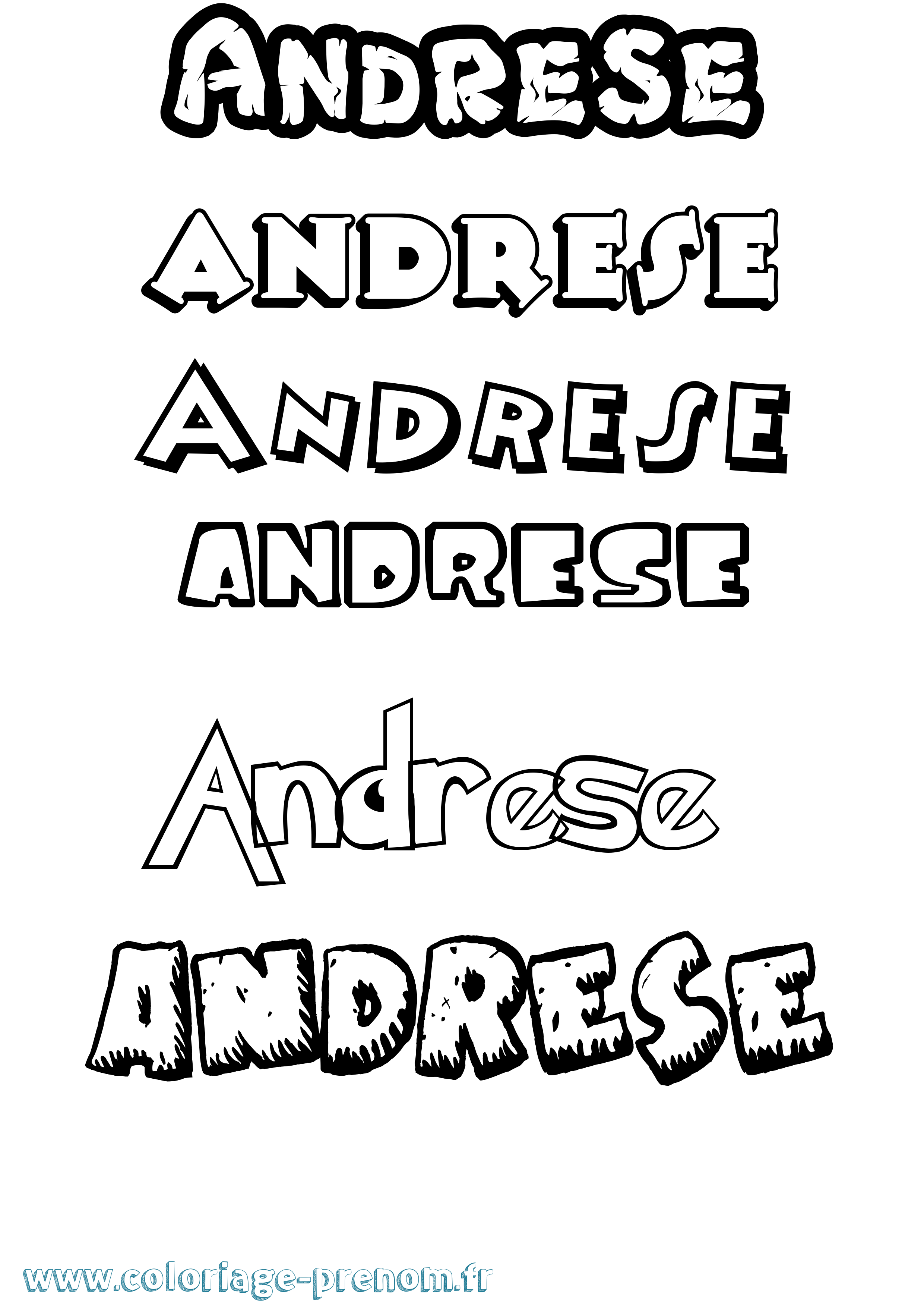 Coloriage Andrese Dessin Animé Coloriage prénom Andrese Dessin Animé