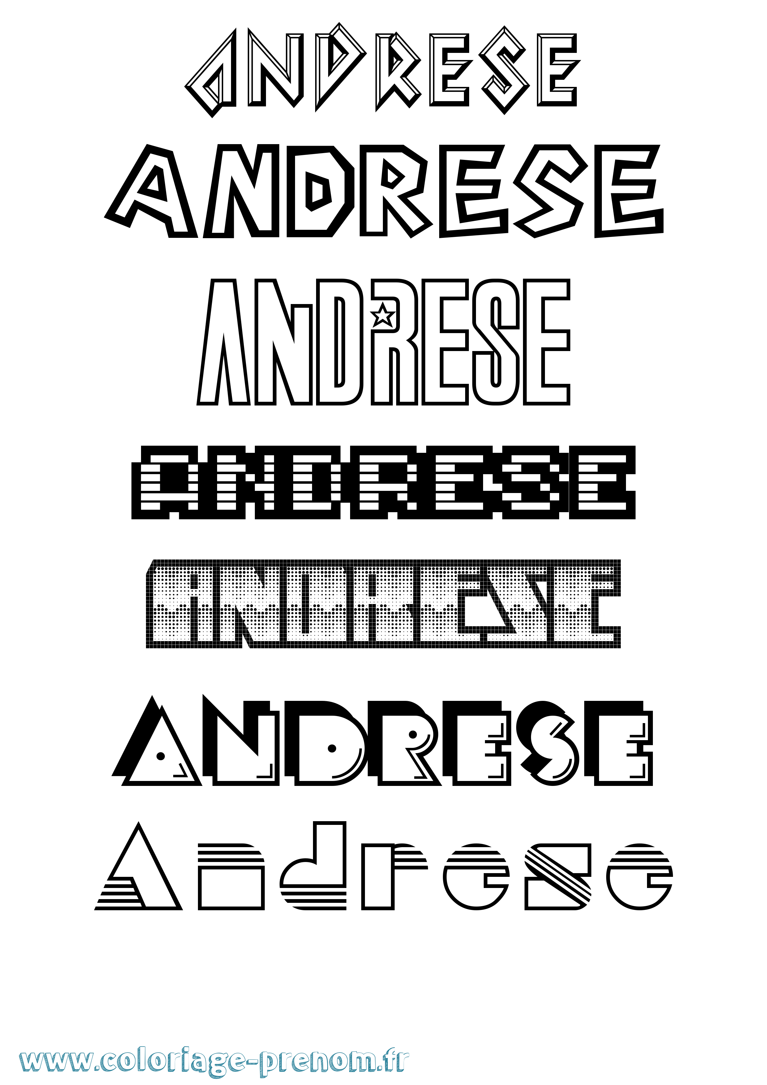 Coloriage Andrese Jeux Vidéos Coloriage prénom Andrese Jeux Vidéos