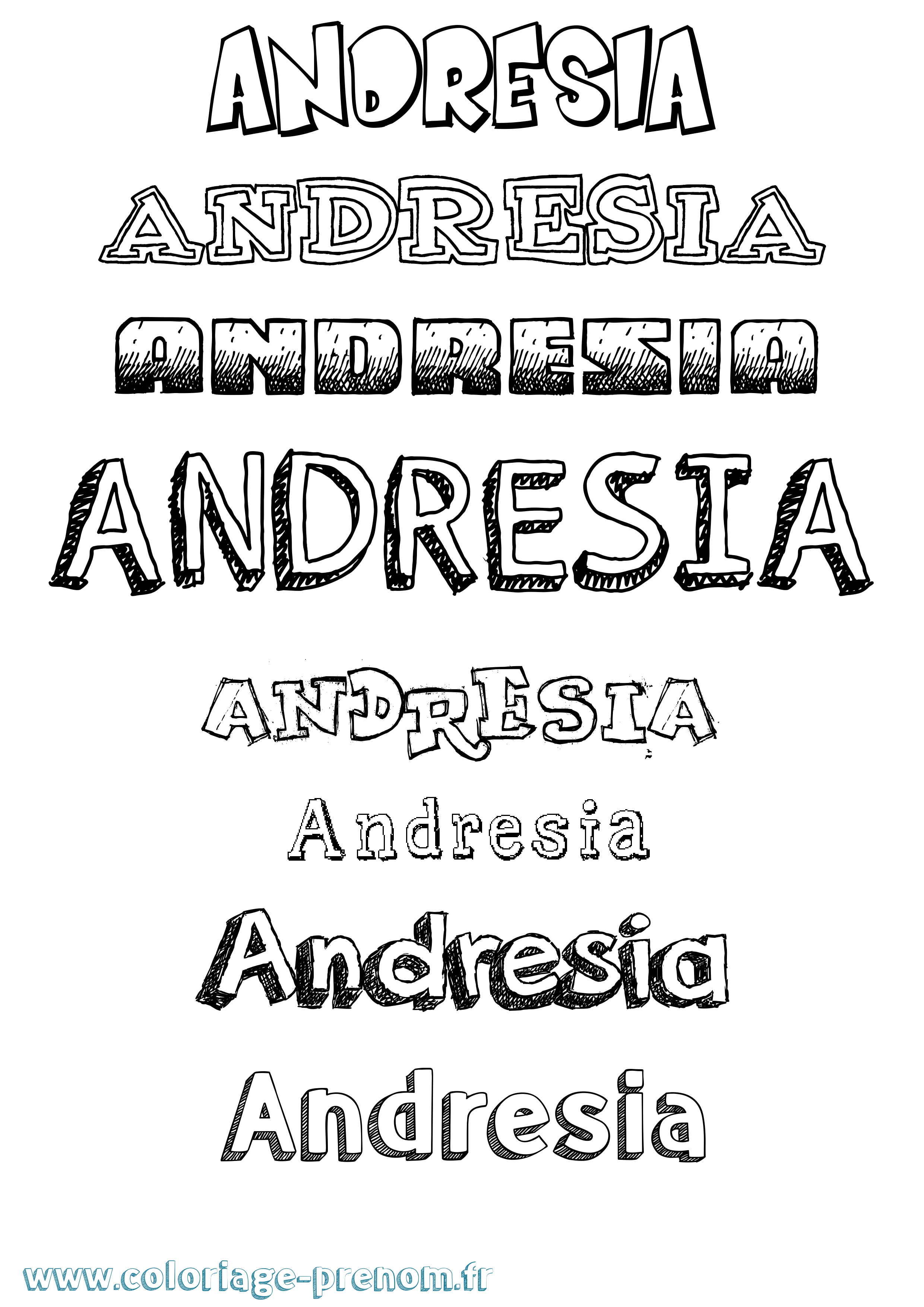 Coloriage Andresia Dessiné Coloriage prénom Andresia Dessiné