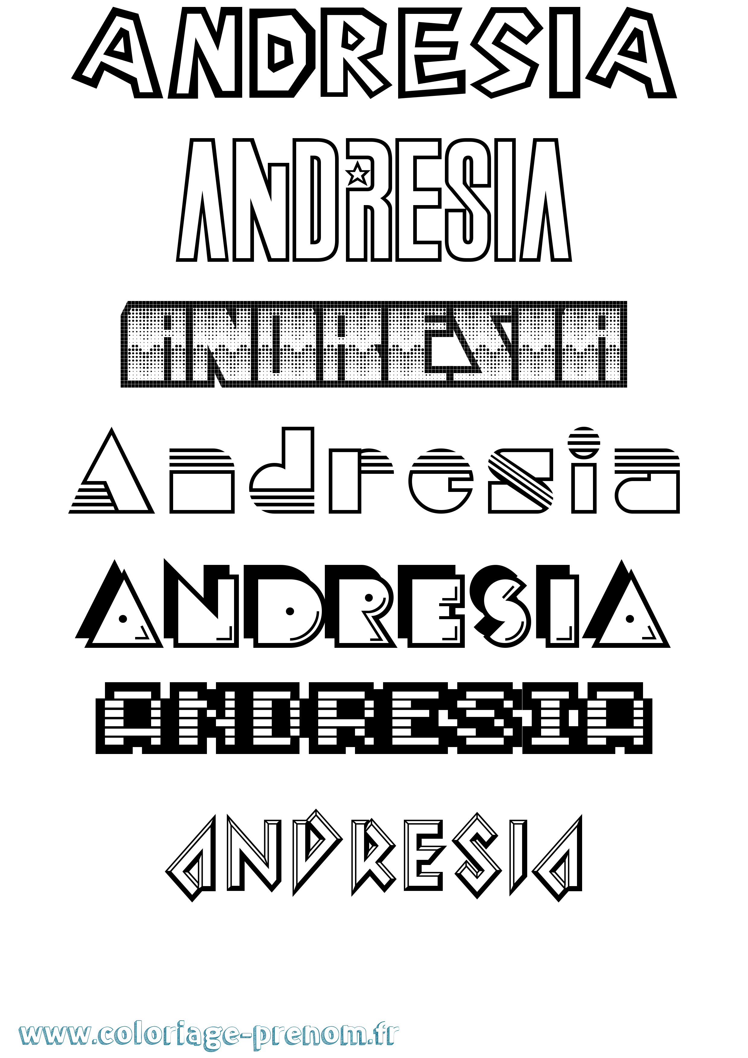 Coloriage Andresia Jeux Vidéos Coloriage prénom Andresia Jeux Vidéos