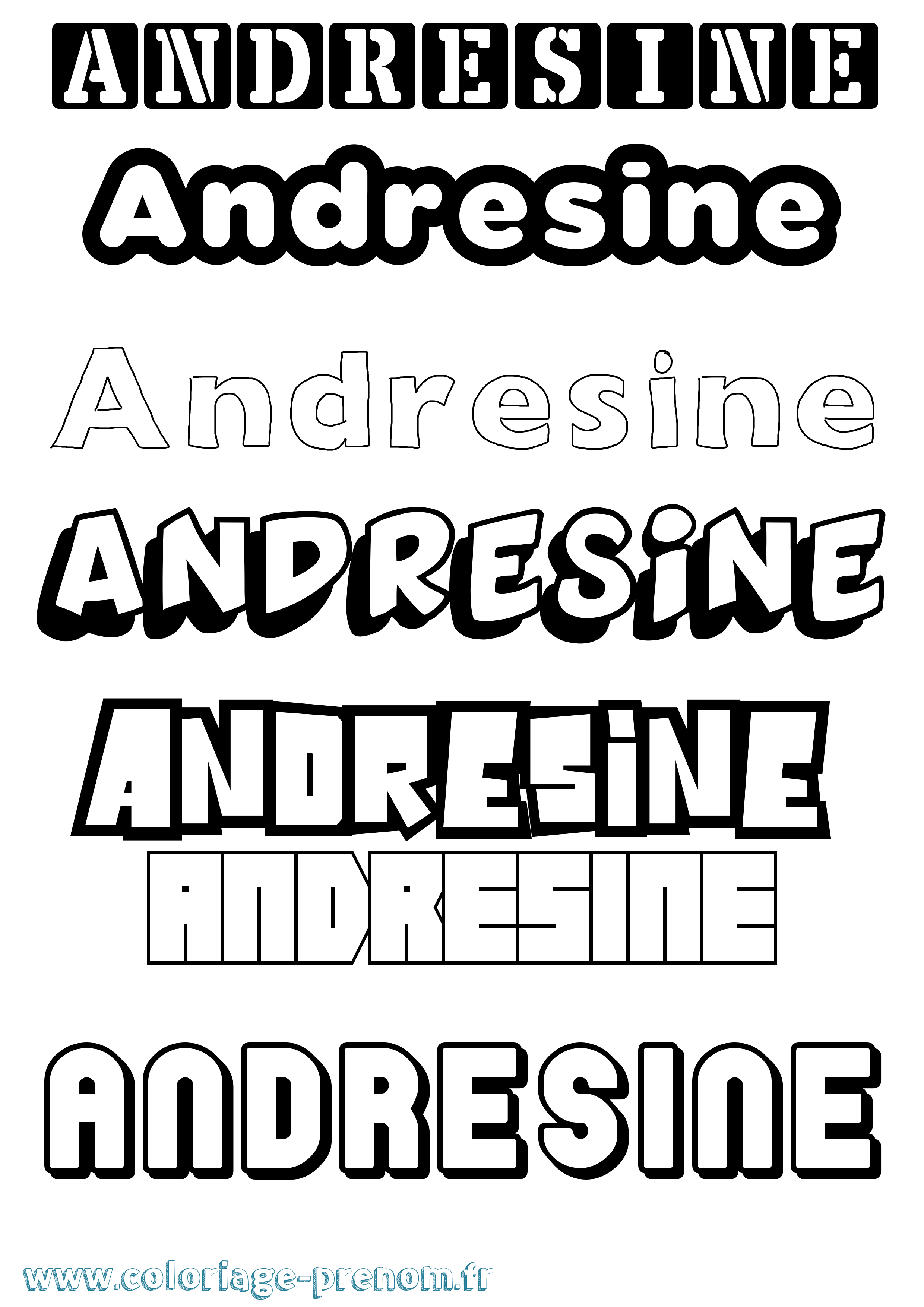 Coloriage Andresine Simple Coloriage prénom Andresine Simple