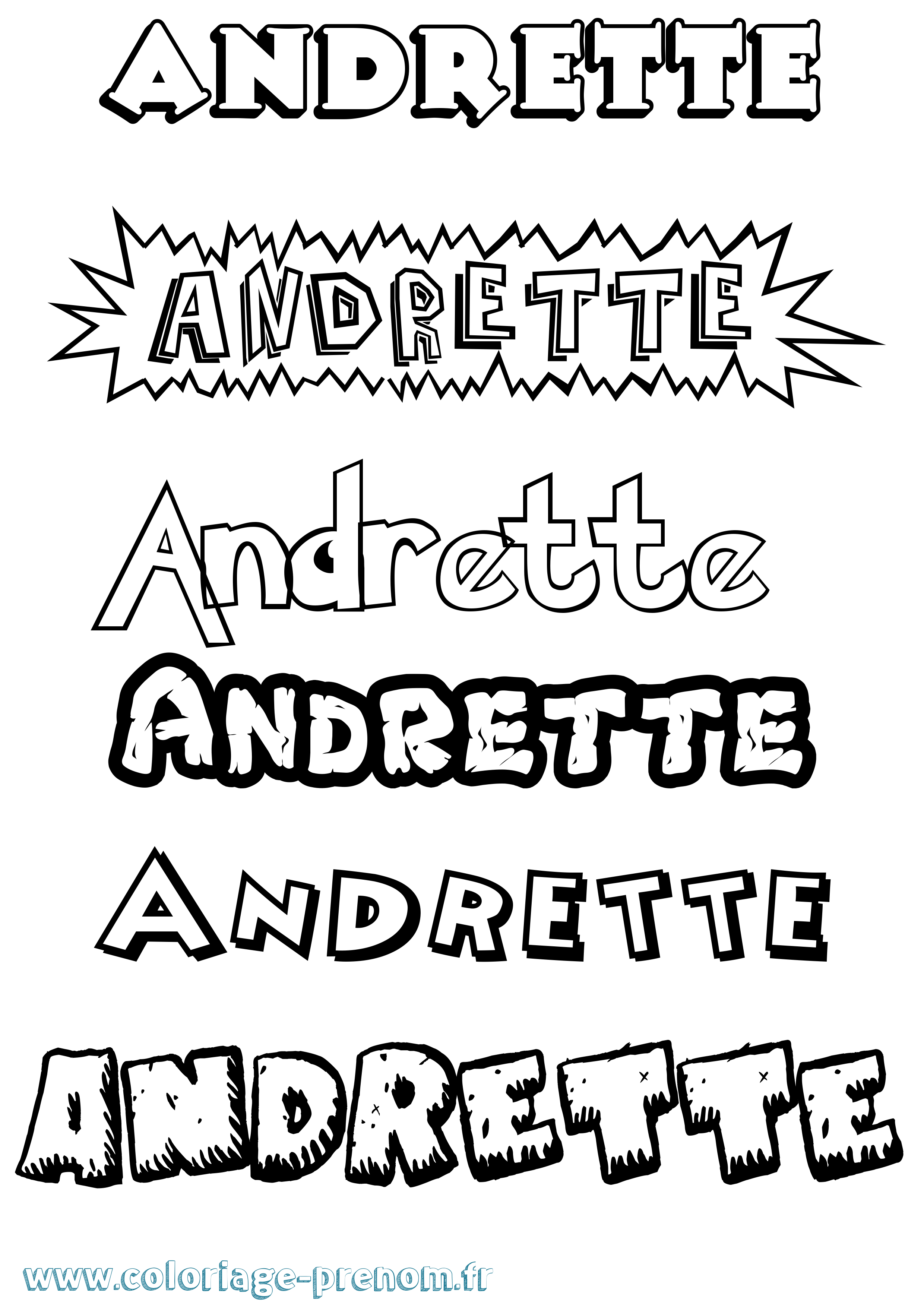 Coloriage Andrette Dessin Animé Coloriage prénom Andrette Dessin Animé