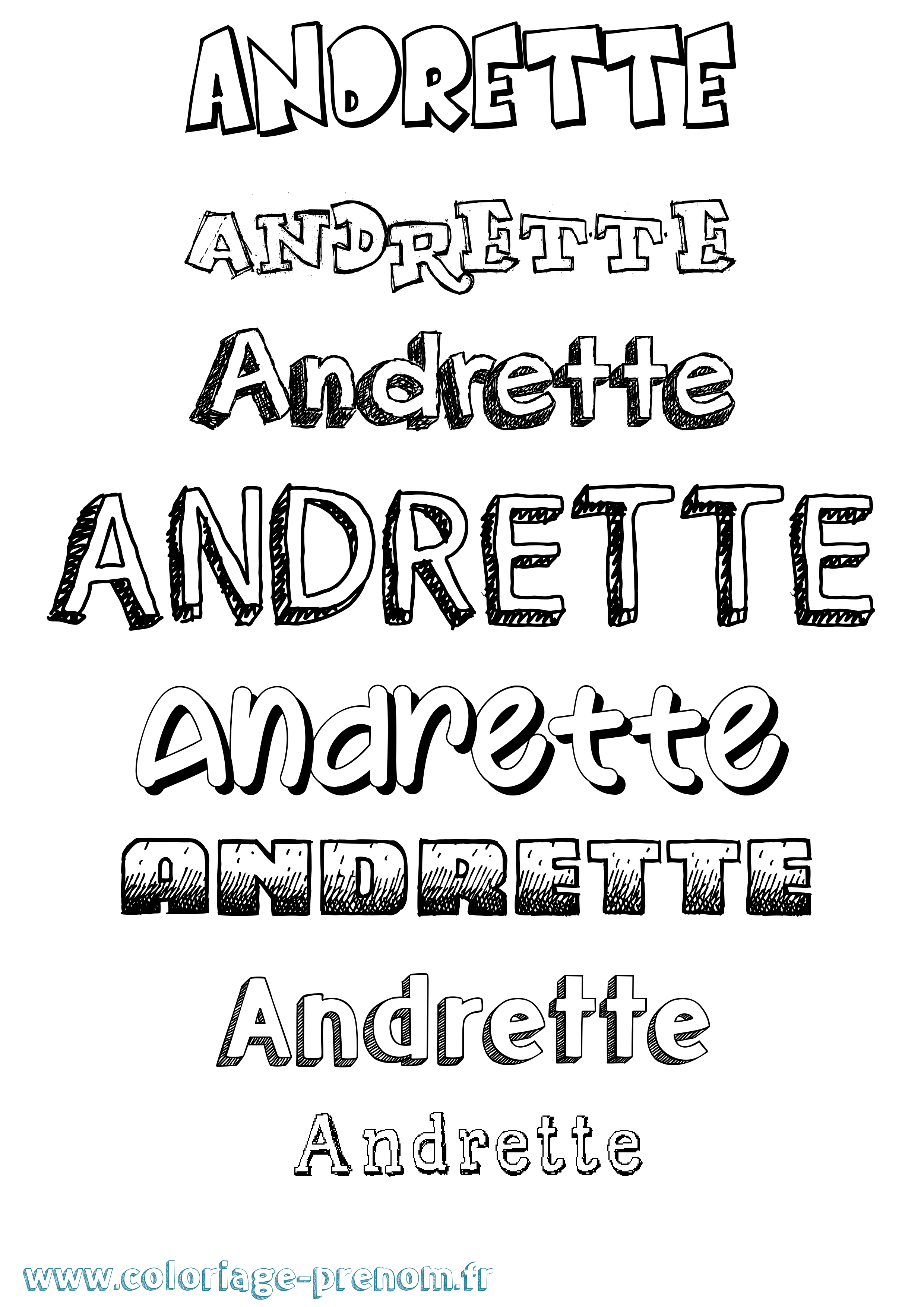 Coloriage Andrette Dessiné Coloriage prénom Andrette Dessiné