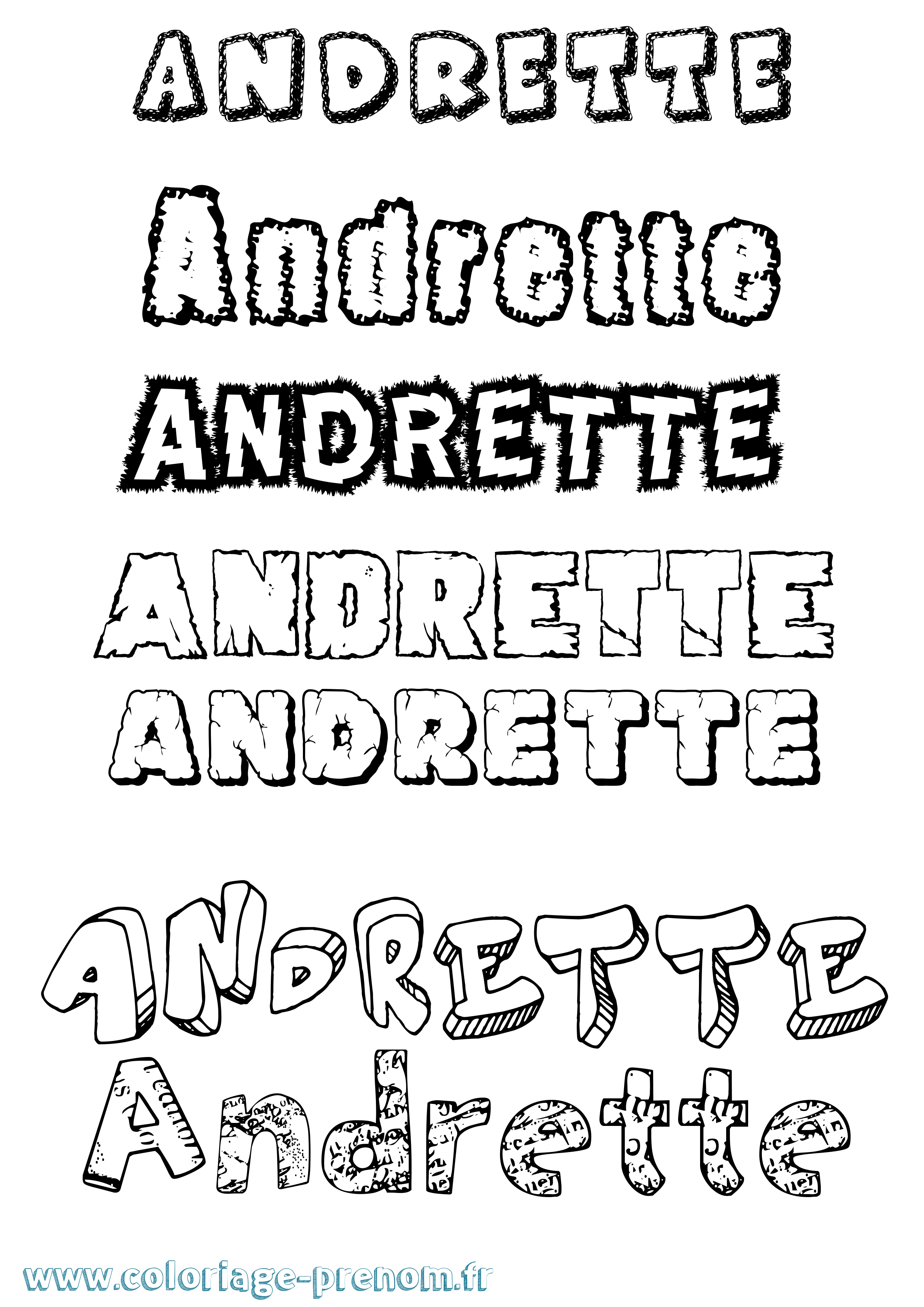 Coloriage Andrette Destructuré Coloriage prénom Andrette Destructuré