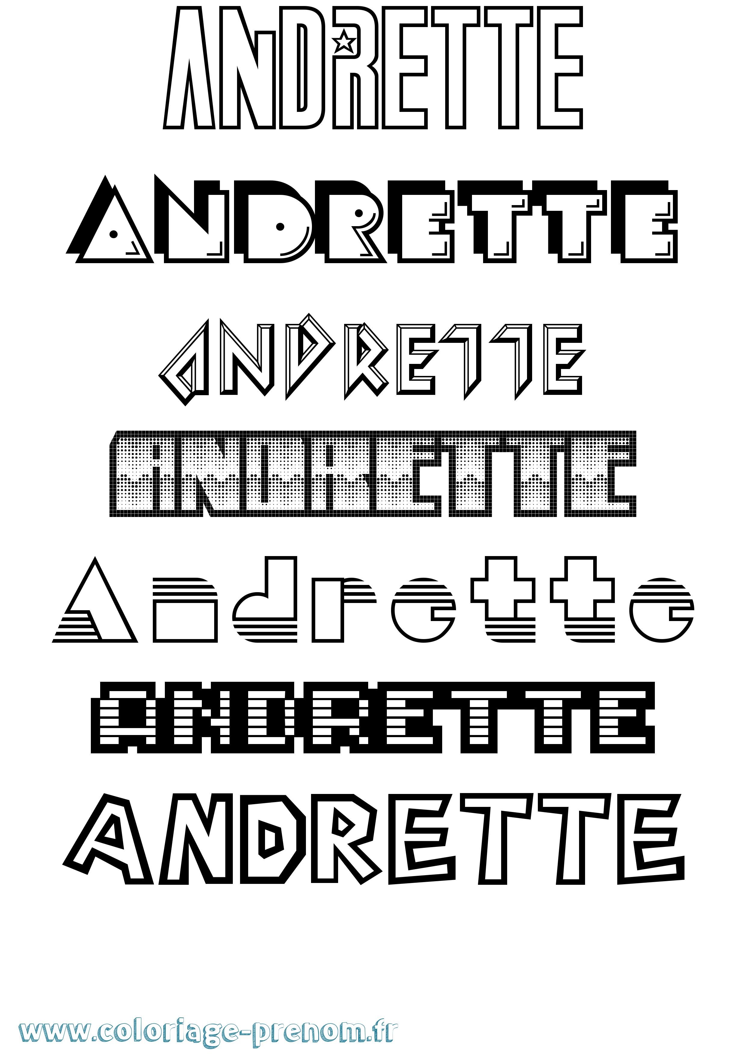 Coloriage Andrette Jeux Vidéos Coloriage prénom Andrette Jeux Vidéos