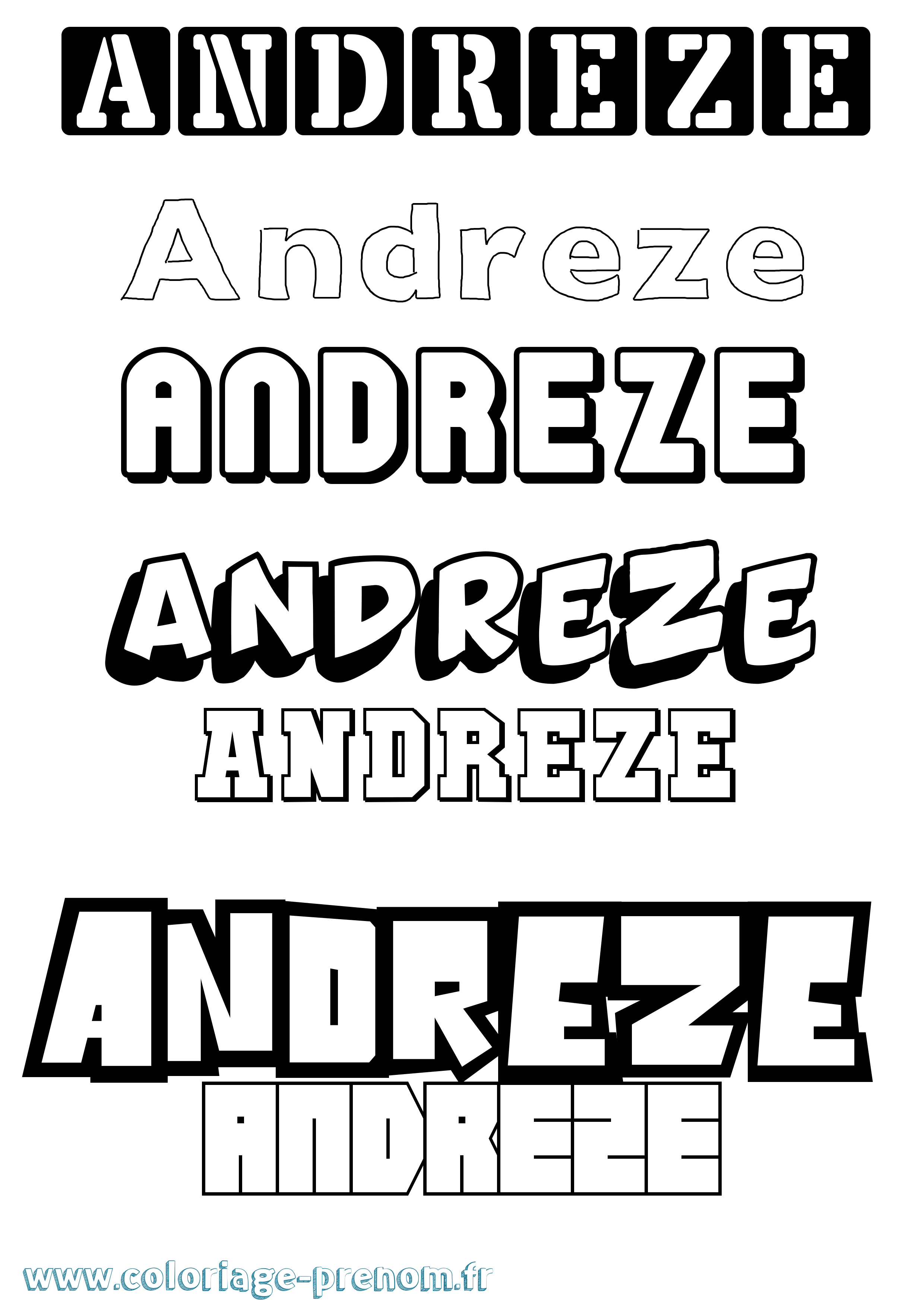 Coloriage Andreze Simple Coloriage prénom Andreze Simple