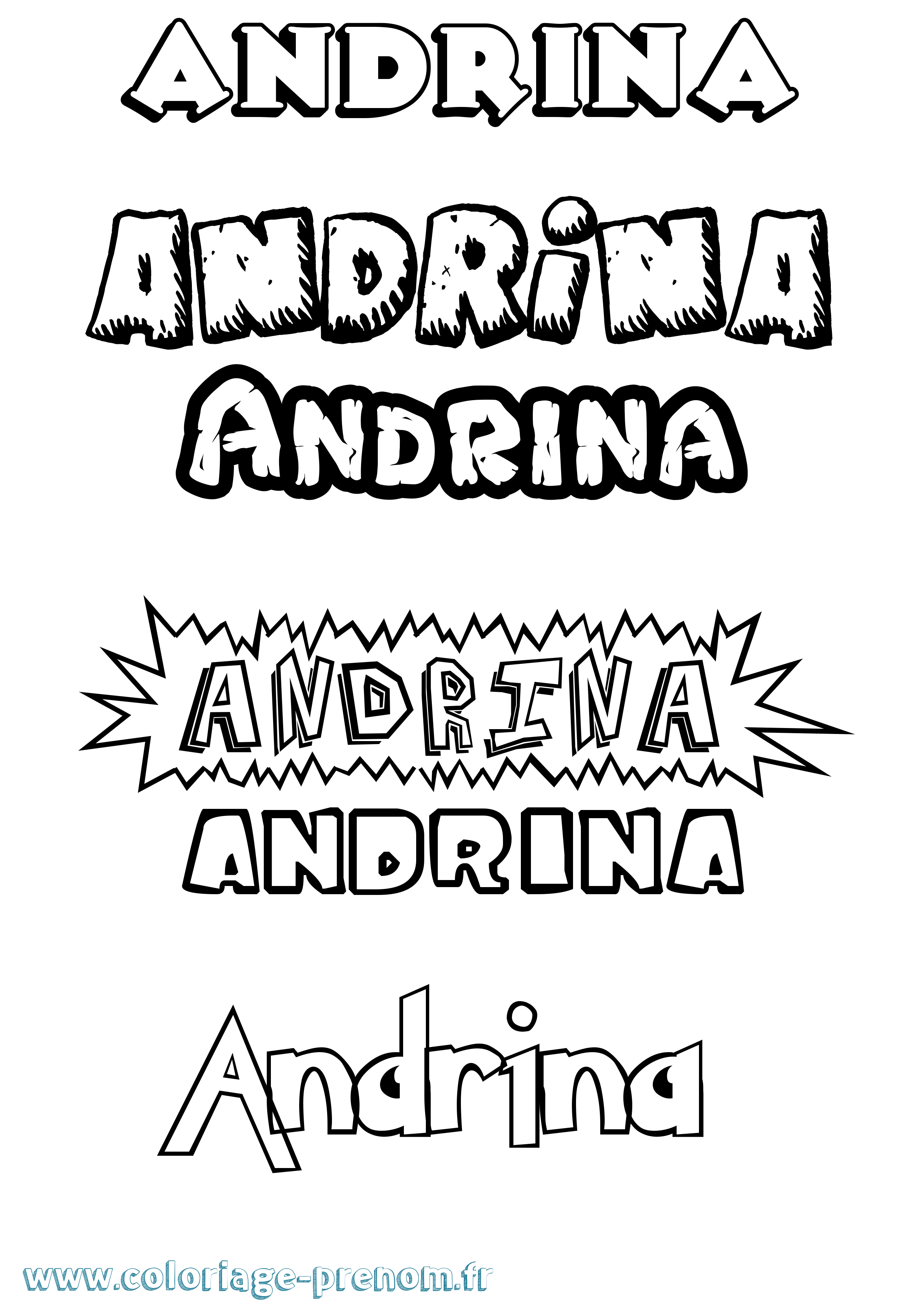 Coloriage Andrina Dessin Animé Coloriage prénom Andrina Dessin Animé