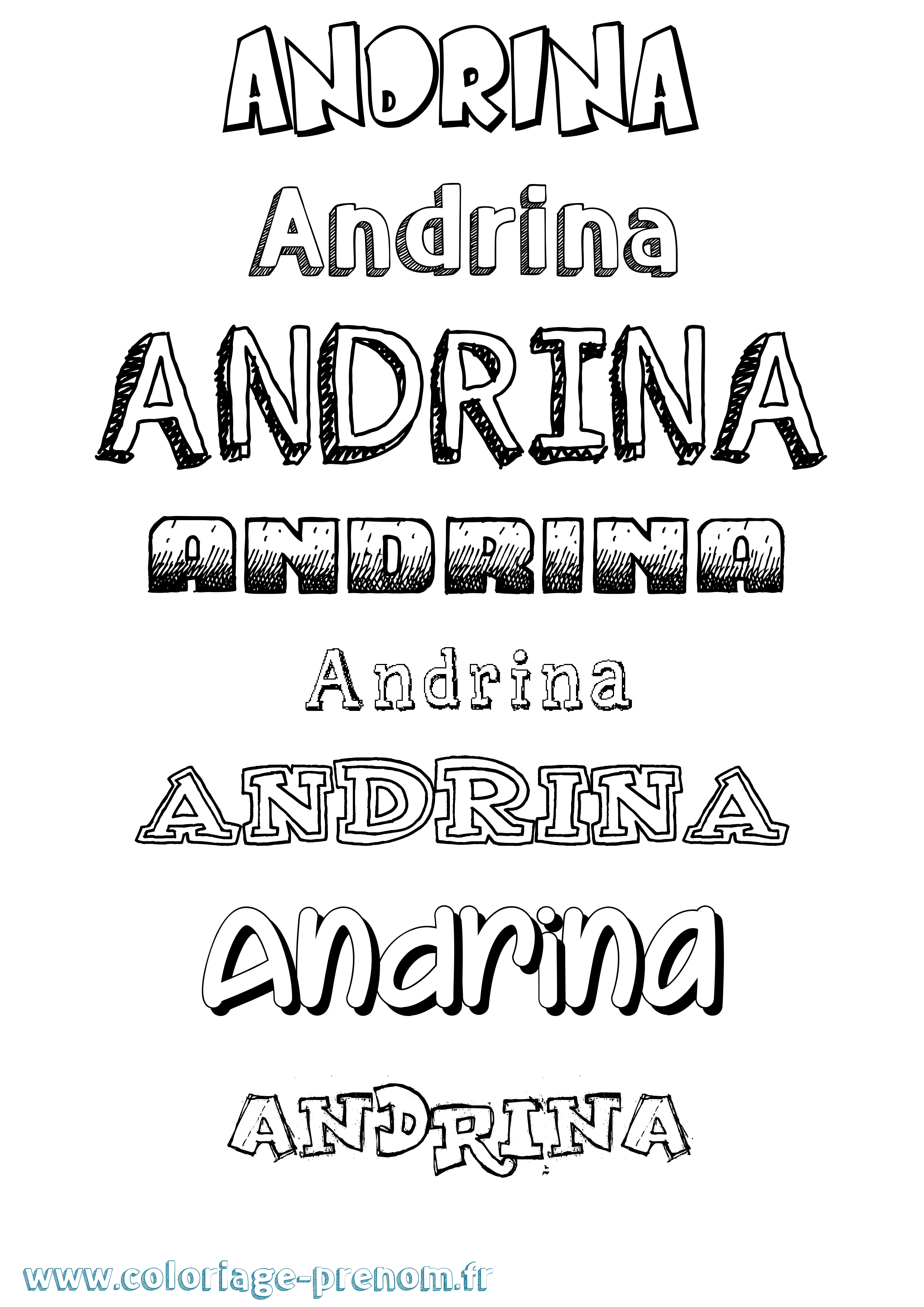 Coloriage Andrina Dessiné Coloriage prénom Andrina Dessiné