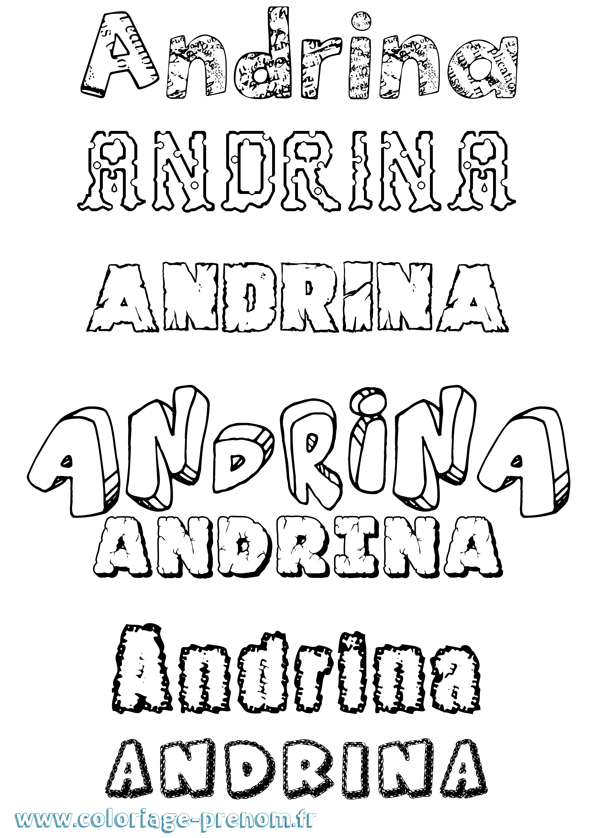 Coloriage Andrina Destructuré Coloriage prénom Andrina Destructuré