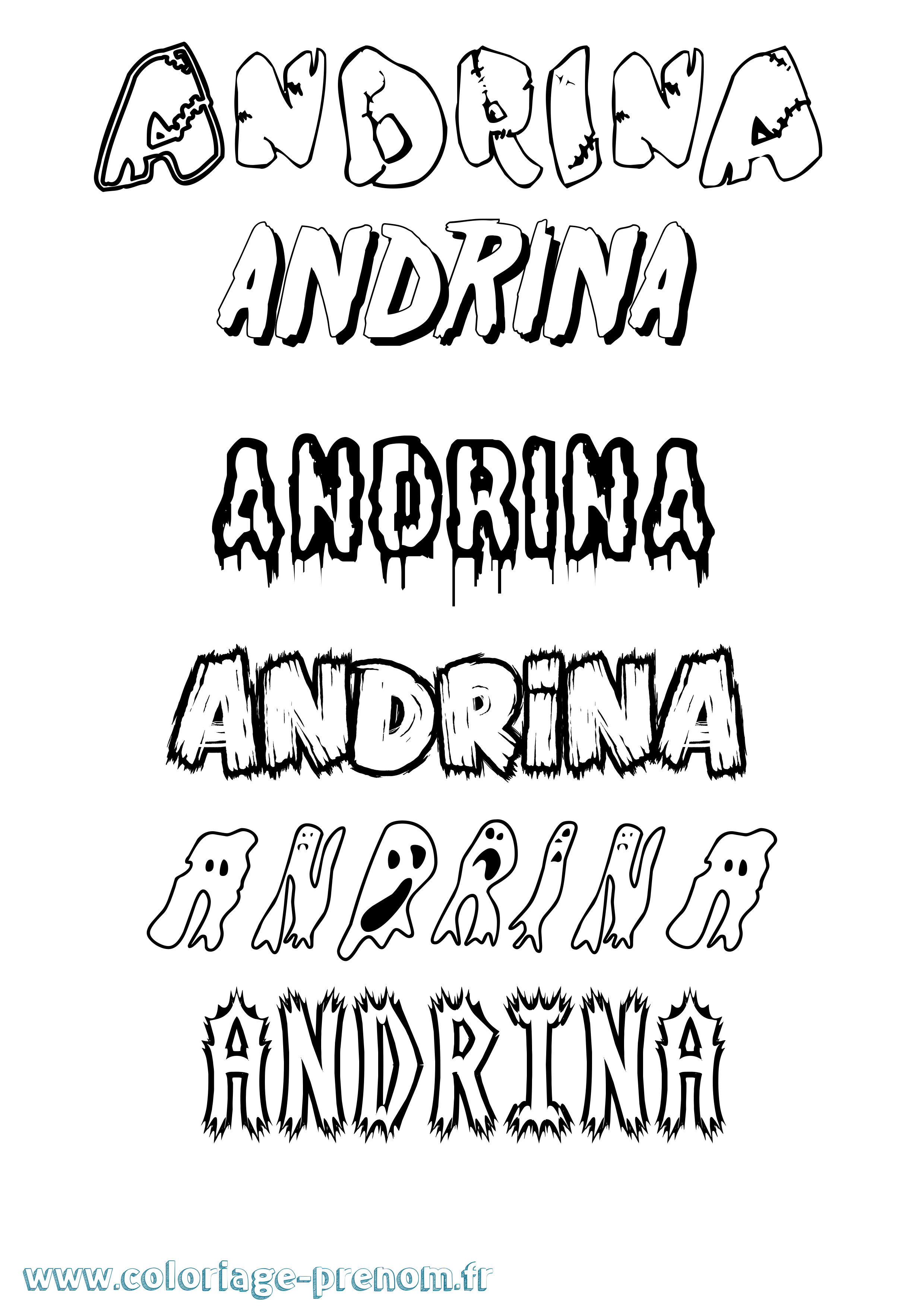 Coloriage Andrina Frisson Coloriage prénom Andrina Frisson