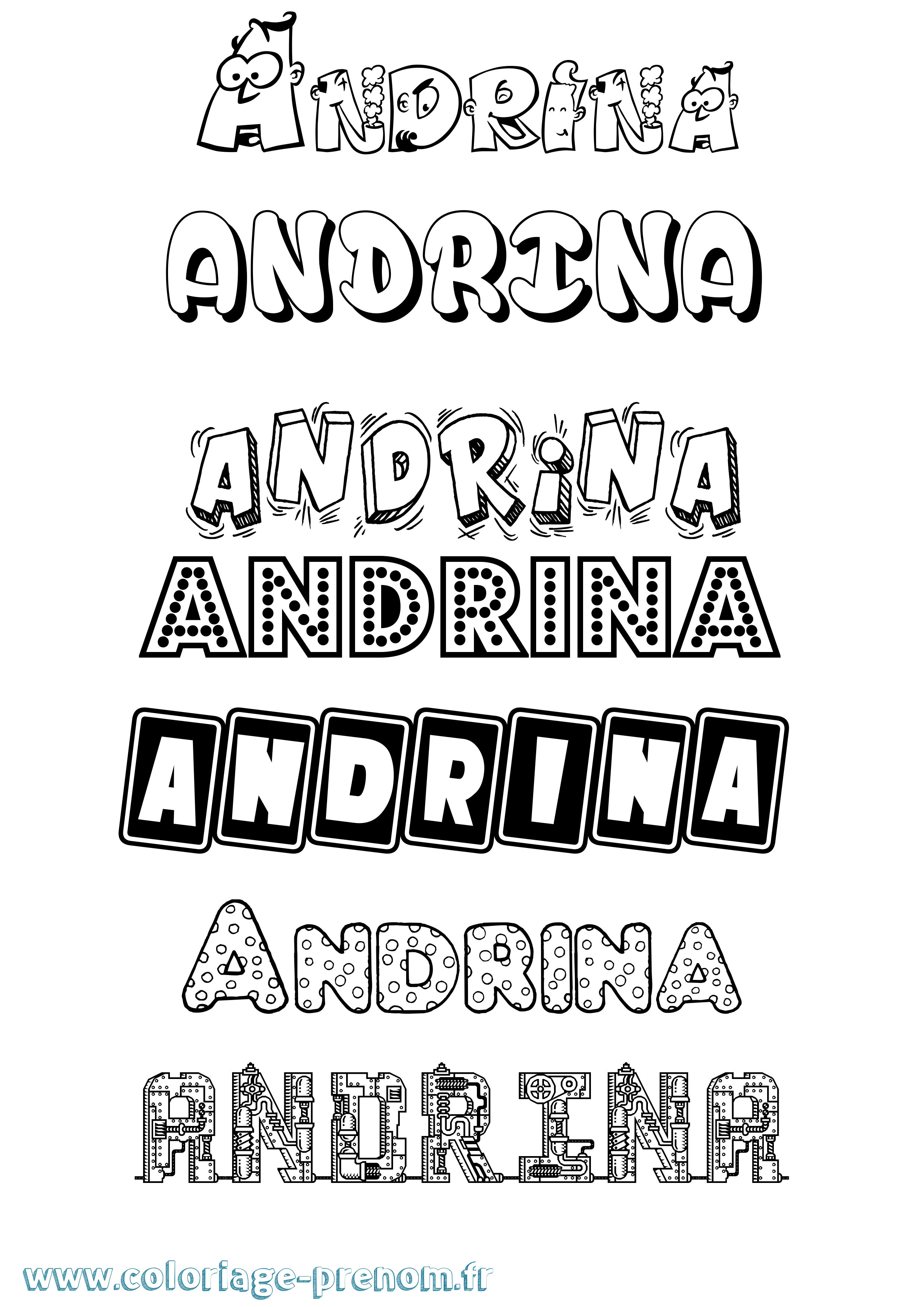 Coloriage Andrina Fun Coloriage prénom Andrina Fun