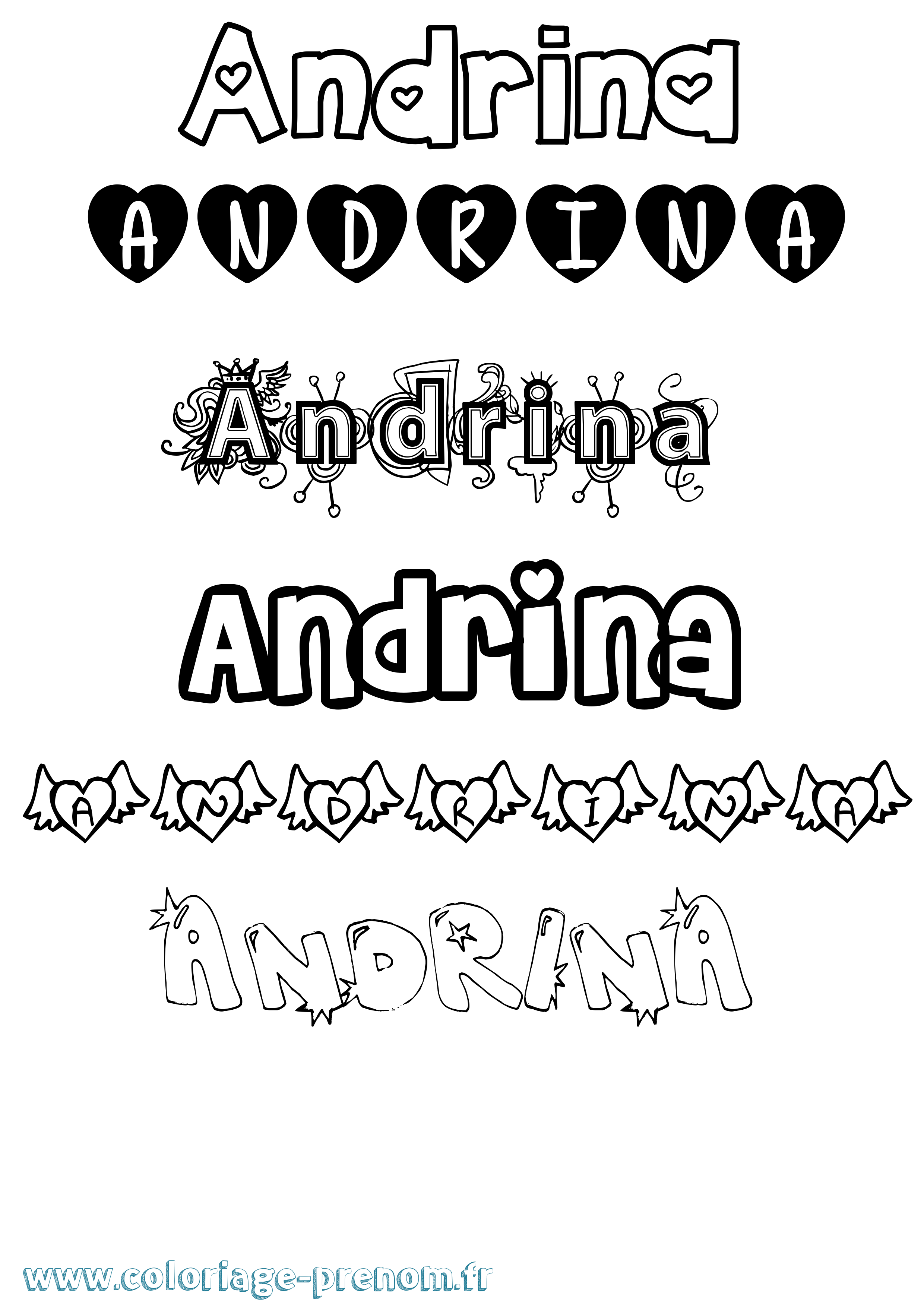 Coloriage Andrina Girly Coloriage prénom Andrina Girly