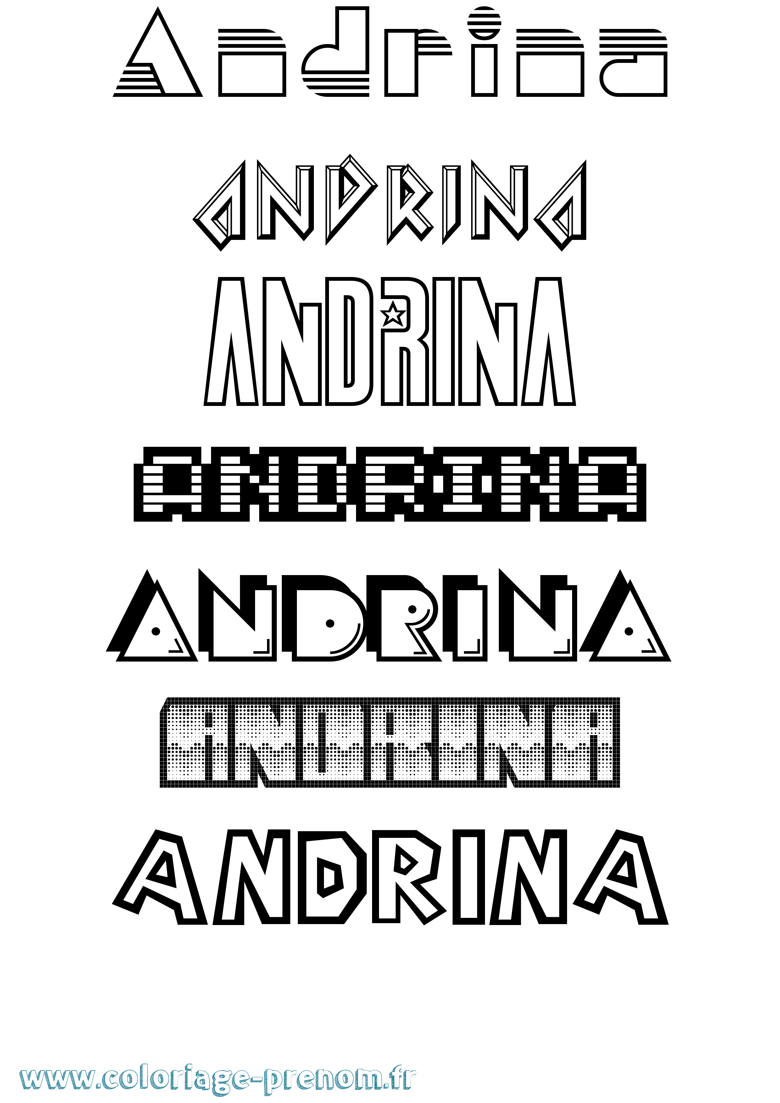 Coloriage Andrina Jeux Vidéos Coloriage prénom Andrina Jeux Vidéos