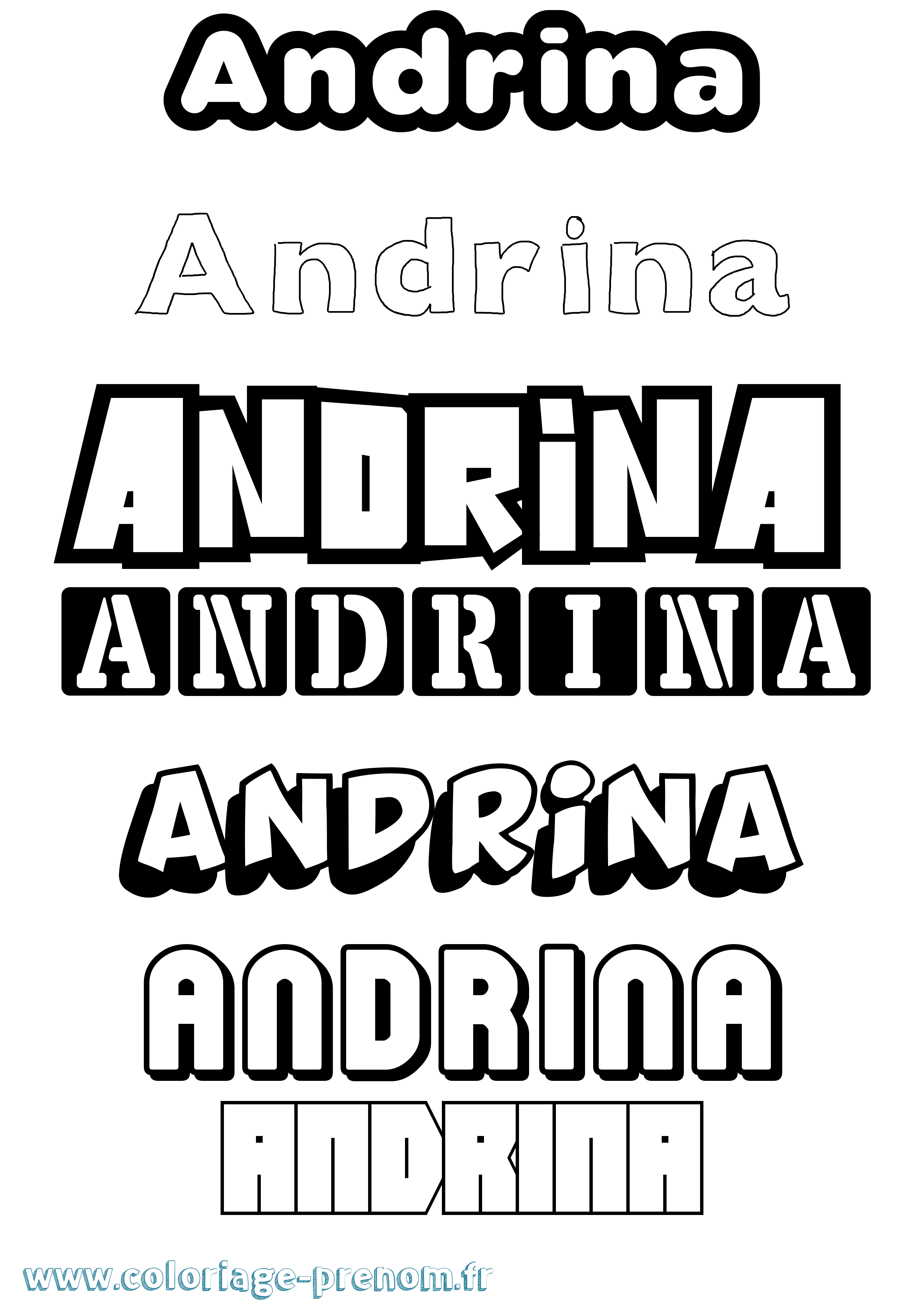 Coloriage Andrina Simple Coloriage prénom Andrina Simple