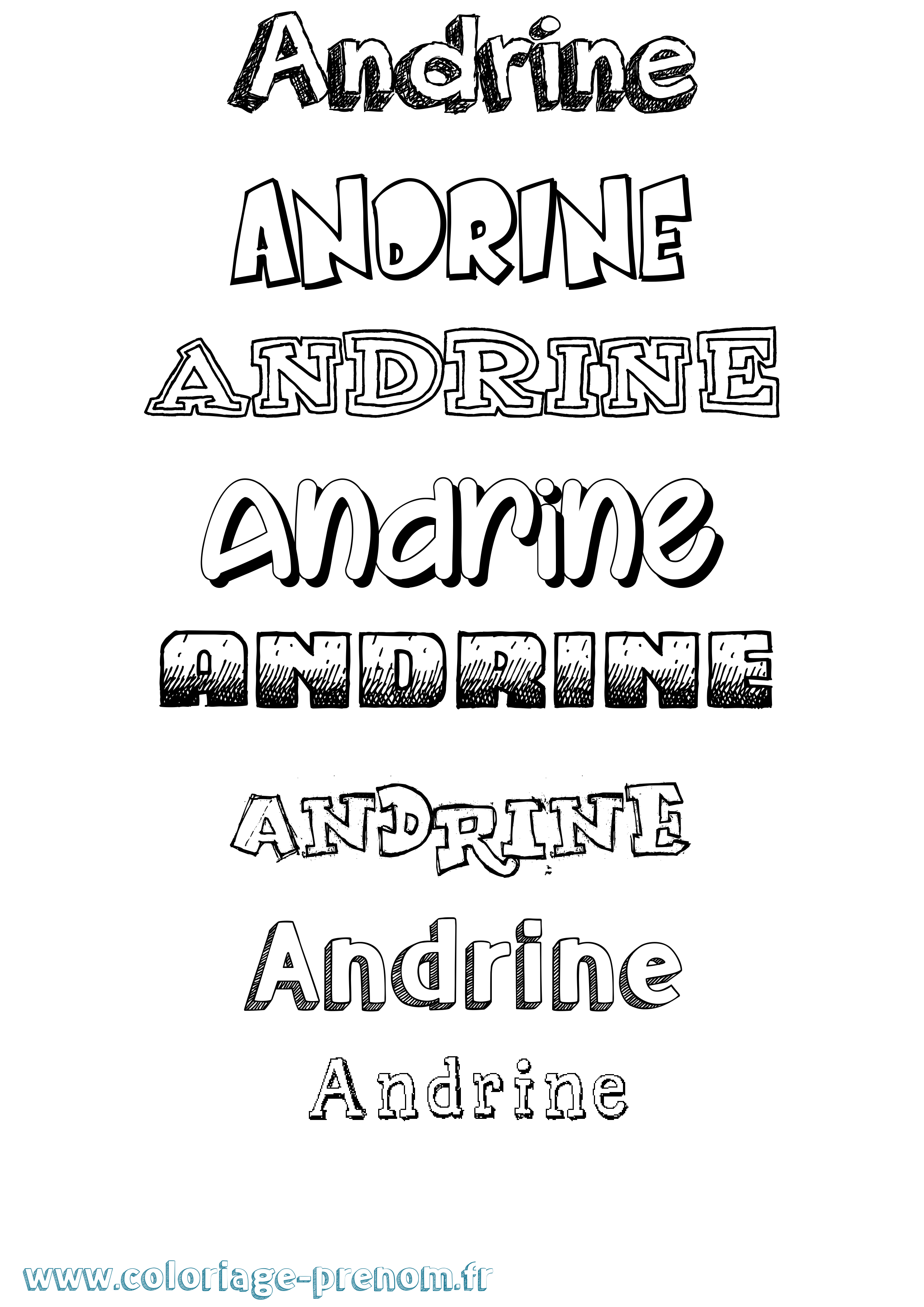 Coloriage Andrine Dessiné Coloriage prénom Andrine Dessiné