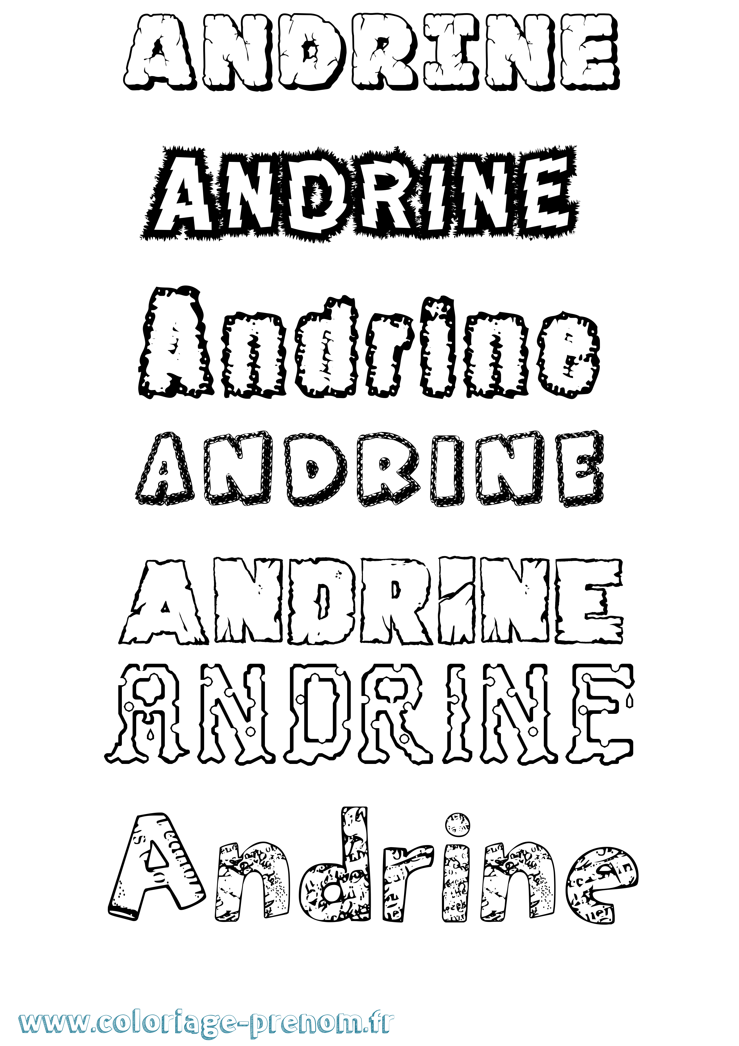 Coloriage Andrine Destructuré Coloriage prénom Andrine Destructuré