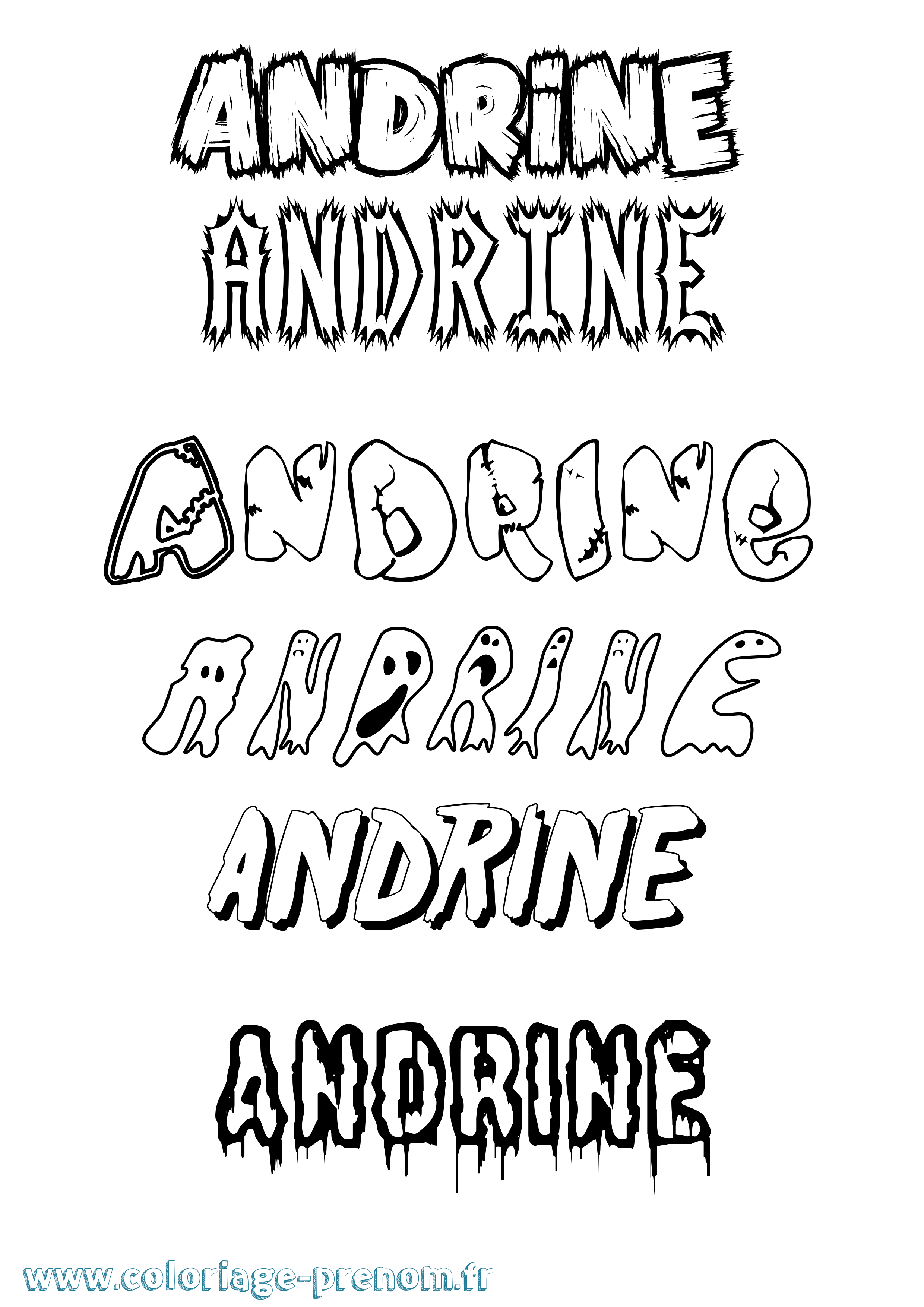 Coloriage Andrine Frisson Coloriage prénom Andrine Frisson