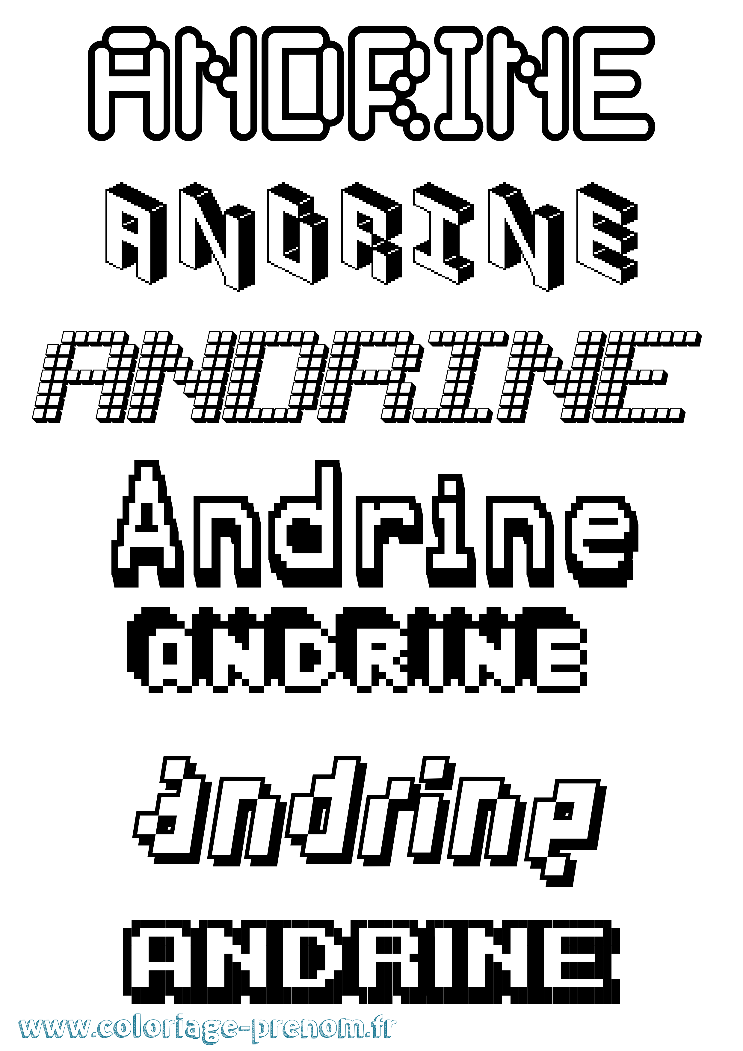 Coloriage Andrine Pixel Coloriage prénom Andrine Pixel