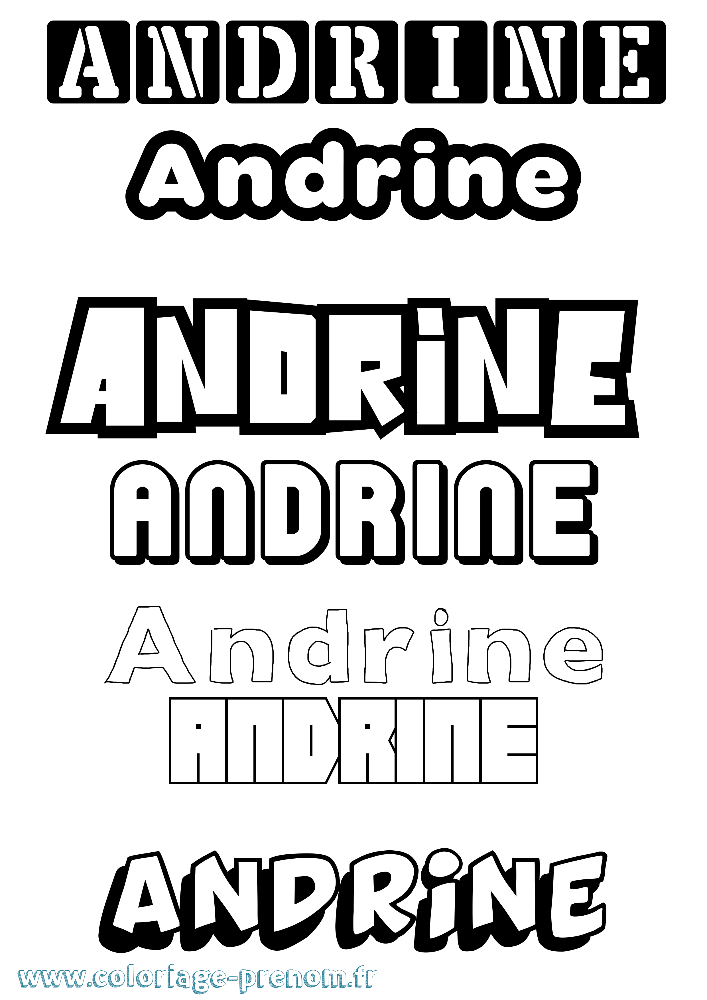 Coloriage Andrine Simple Coloriage prénom Andrine Simple
