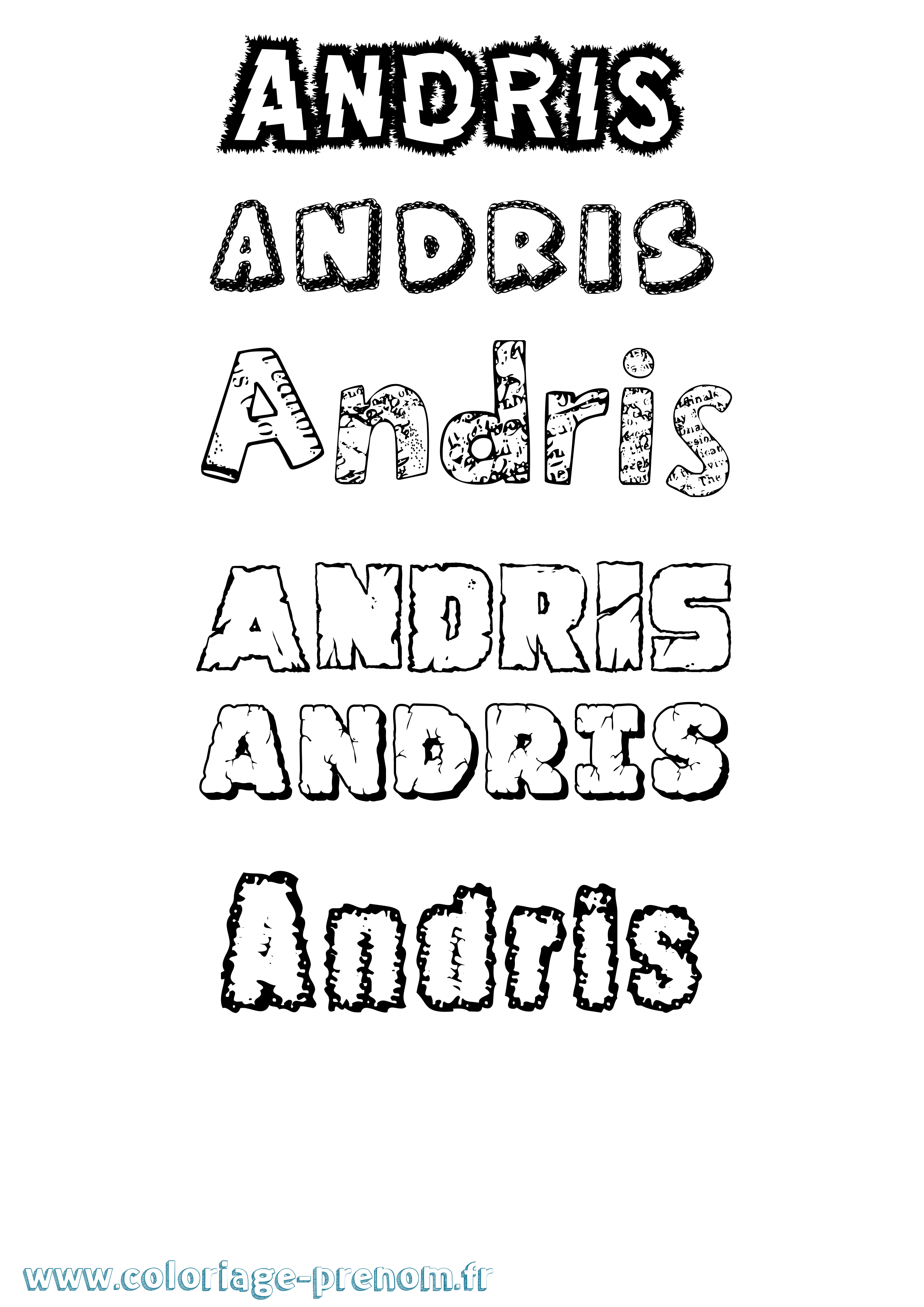 Coloriage Andris Destructuré Coloriage prénom Andris Destructuré