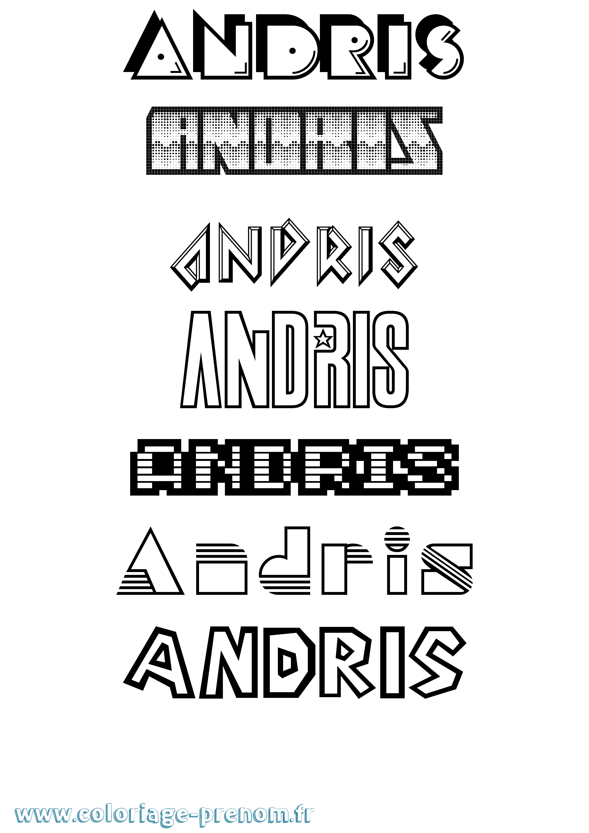 Coloriage Andris Jeux Vidéos Coloriage prénom Andris Jeux Vidéos