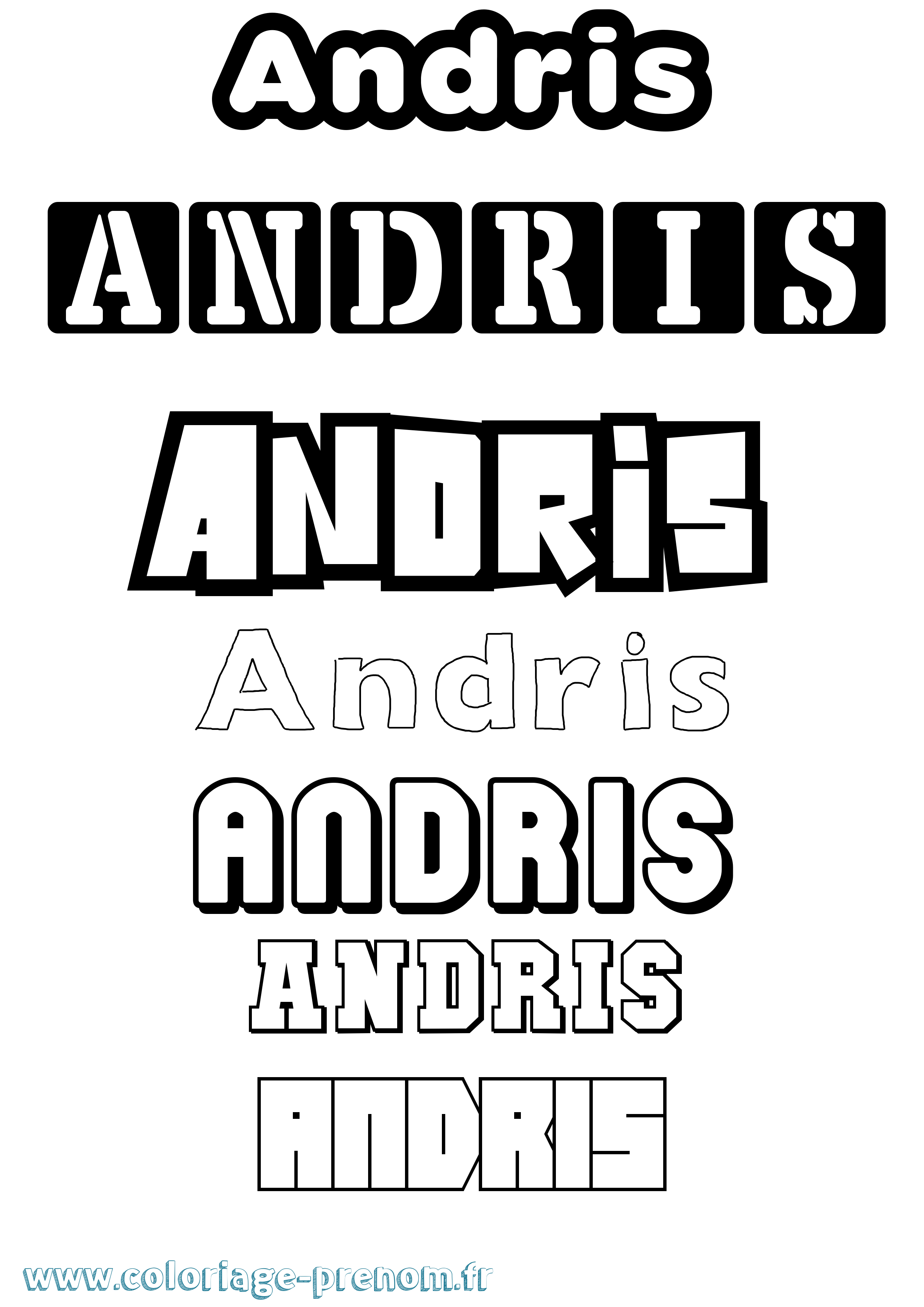 Coloriage Andris Simple Coloriage prénom Andris Simple