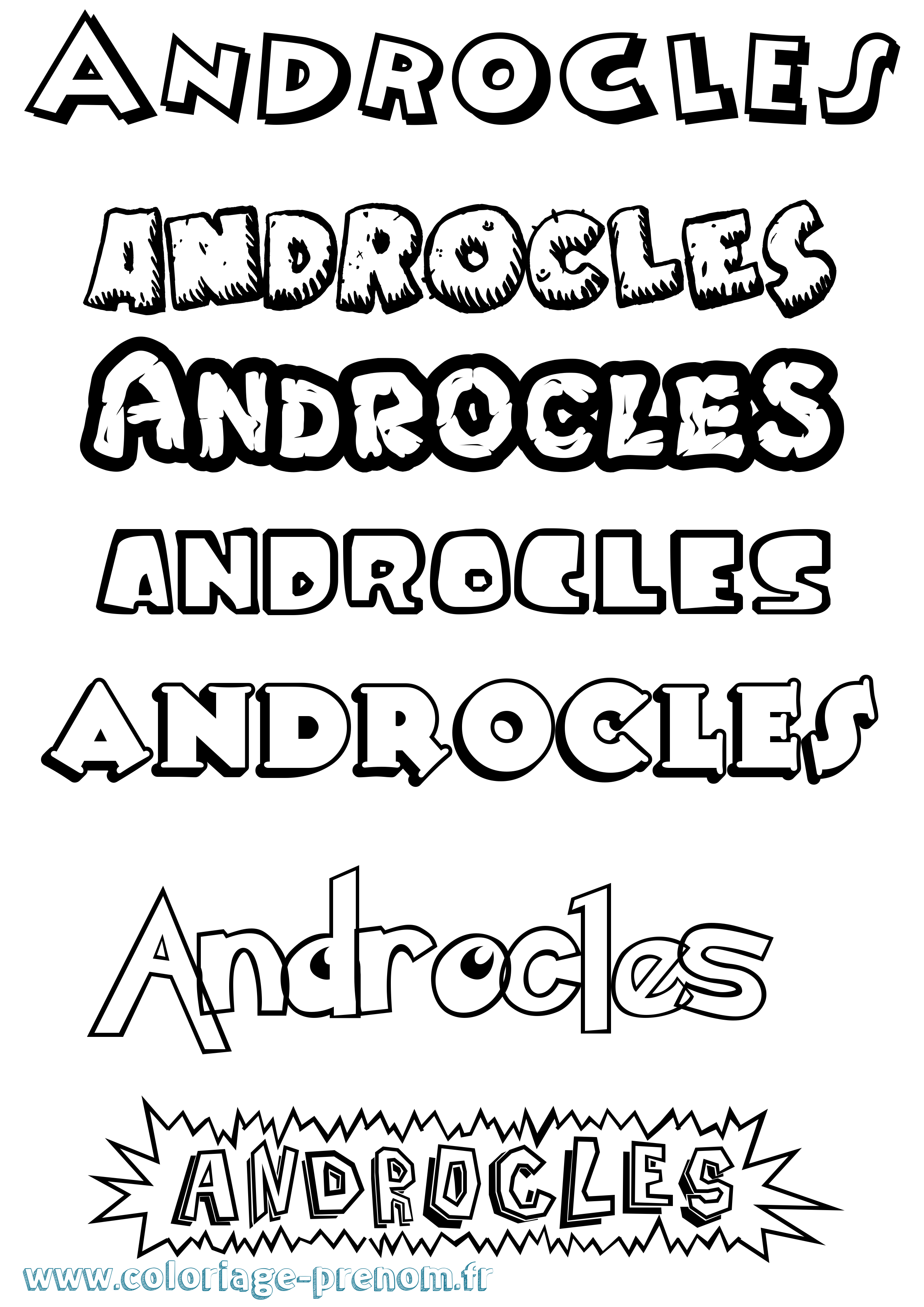 Coloriage Androcles Dessin Animé Coloriage prénom Androcles Dessin Animé