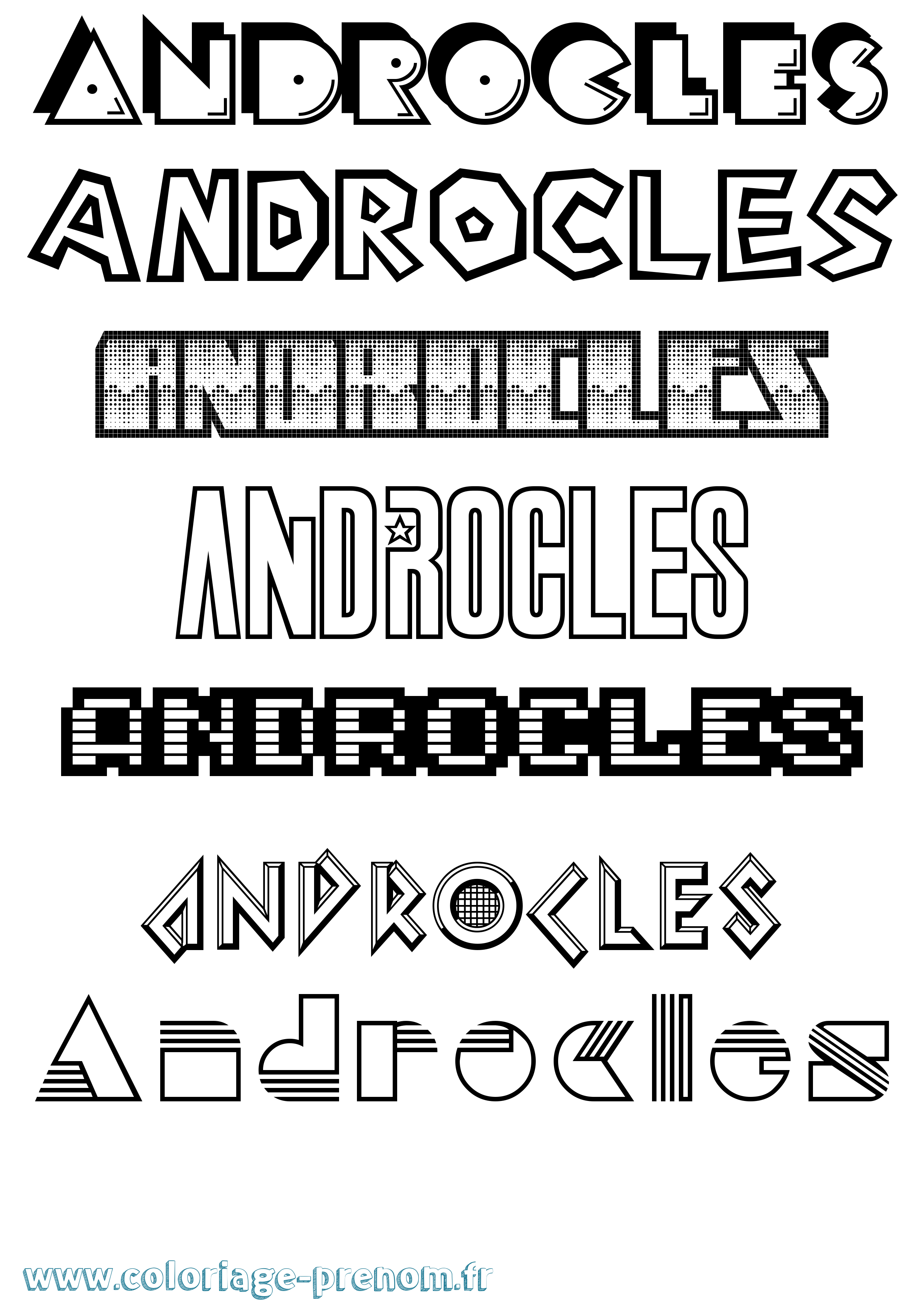 Coloriage Androcles Jeux Vidéos Coloriage prénom Androcles Jeux Vidéos