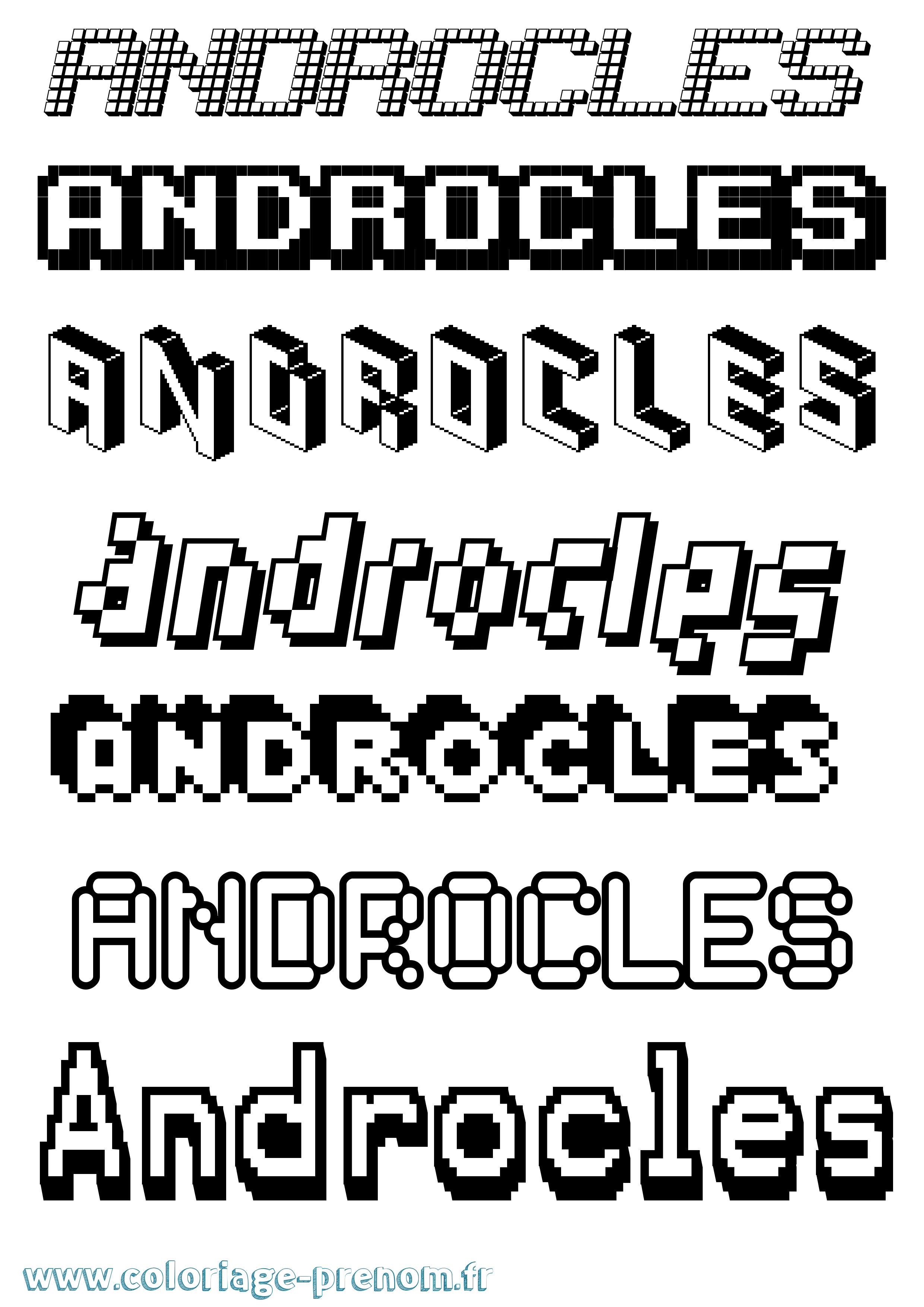 Coloriage Androcles Pixel Coloriage prénom Androcles Pixel