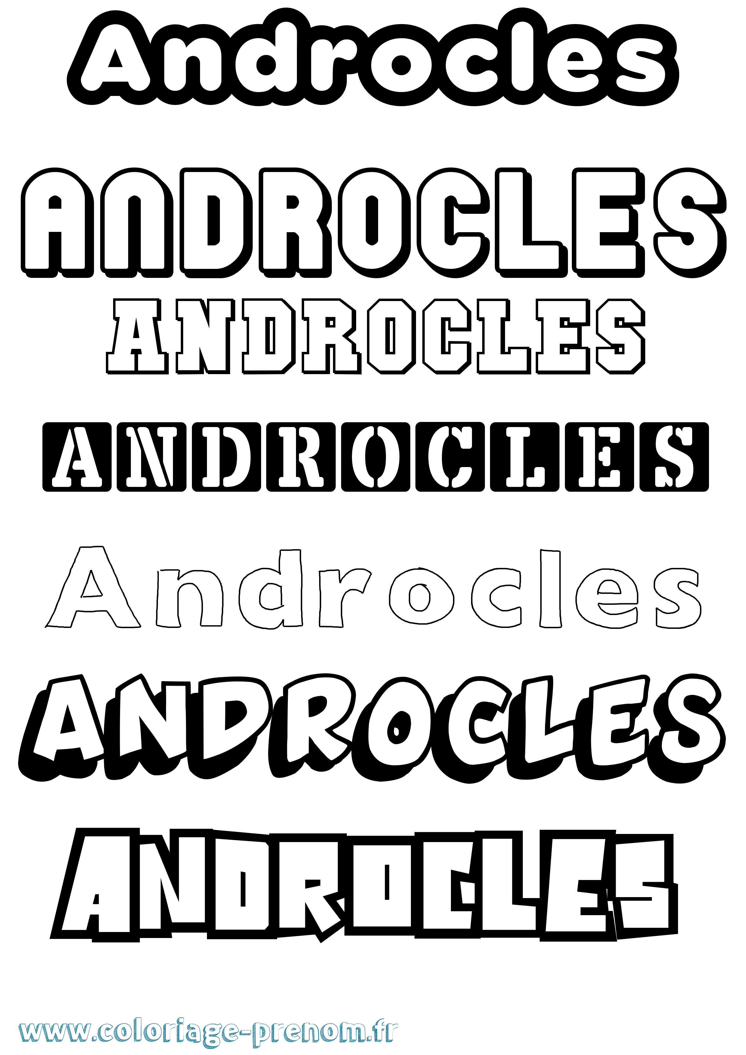 Coloriage Androcles Simple Coloriage prénom Androcles Simple