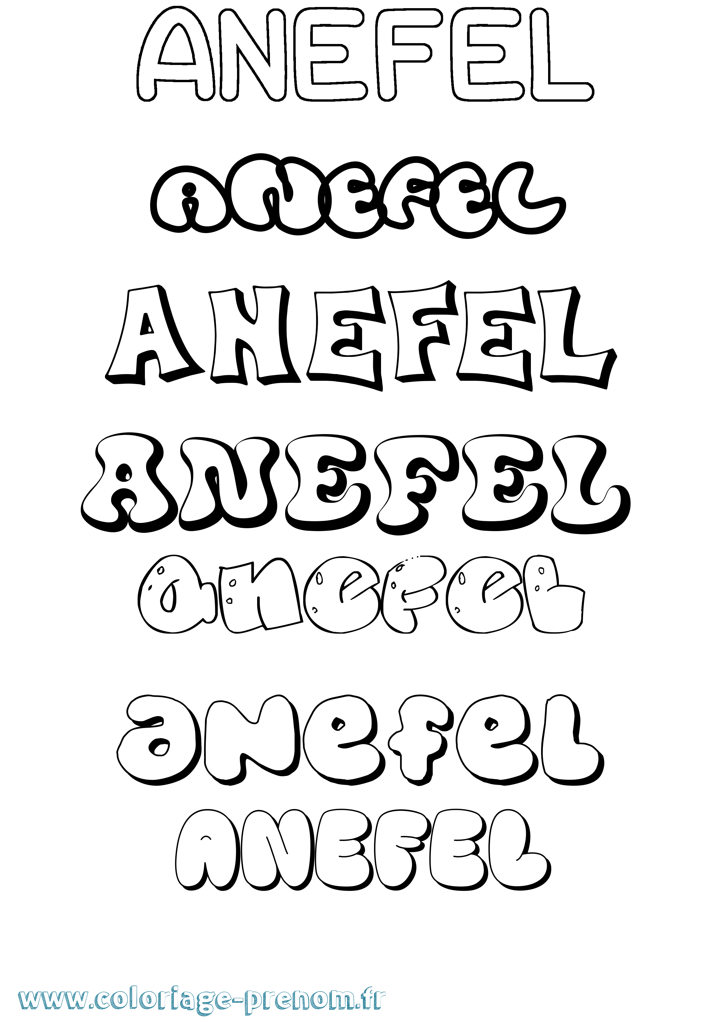 Coloriage Anefel Bubble Coloriage prénom Anefel Bubble