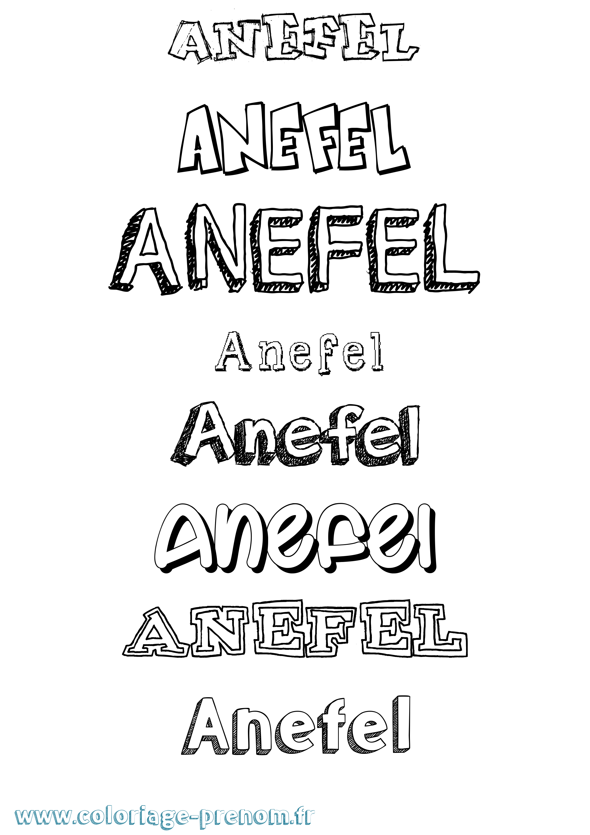 Coloriage Anefel Dessiné Coloriage prénom Anefel Dessiné