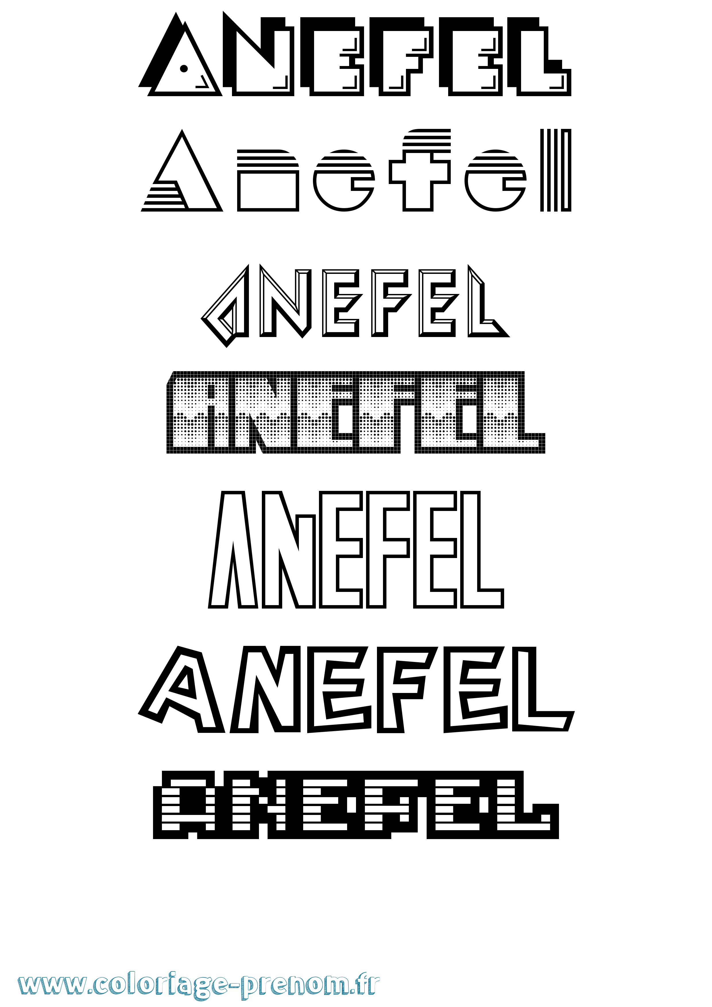 Coloriage Anefel Jeux Vidéos Coloriage prénom Anefel Jeux Vidéos
