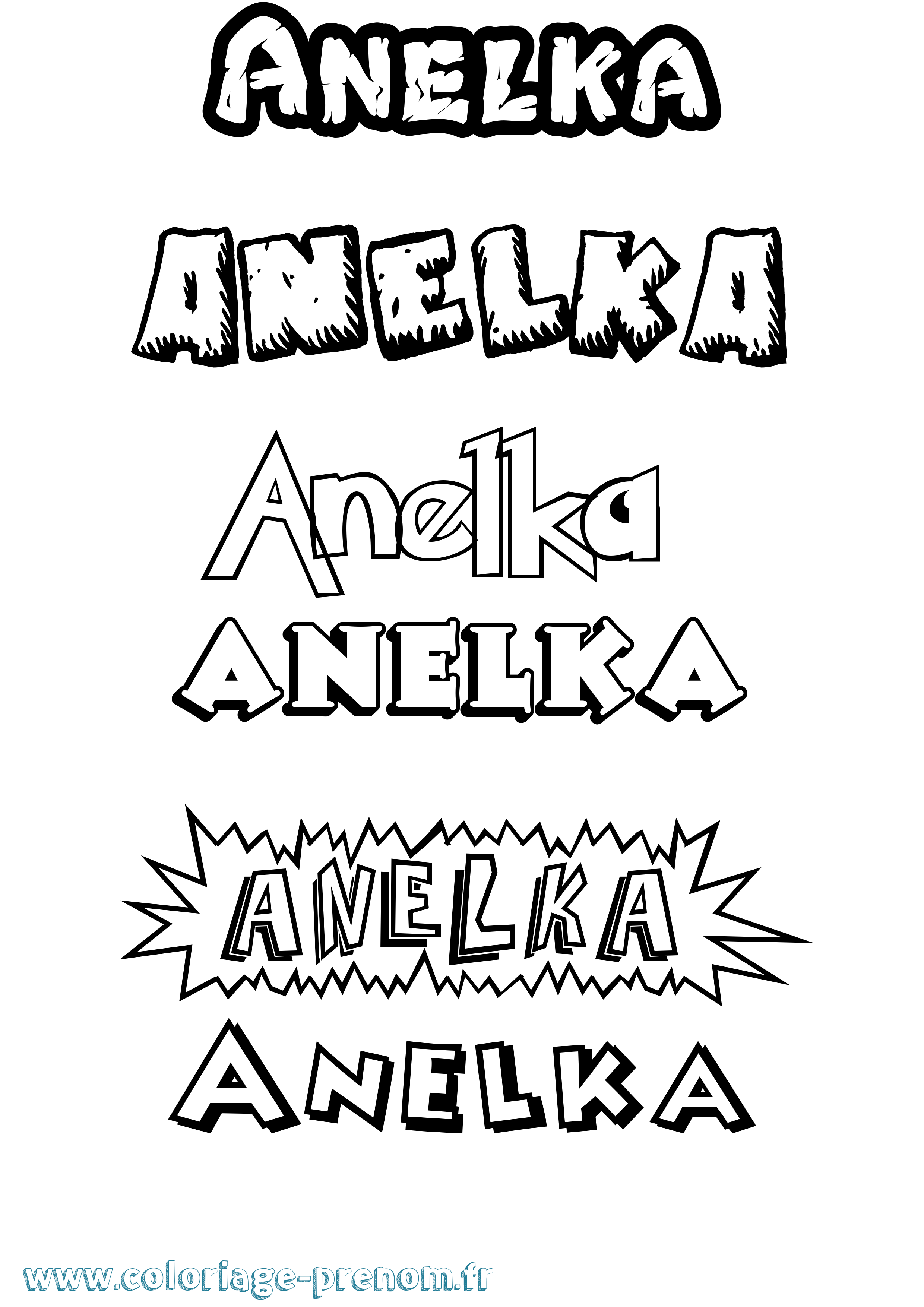 Coloriage Anelka Dessin Animé Coloriage prénom Anelka Dessin Animé