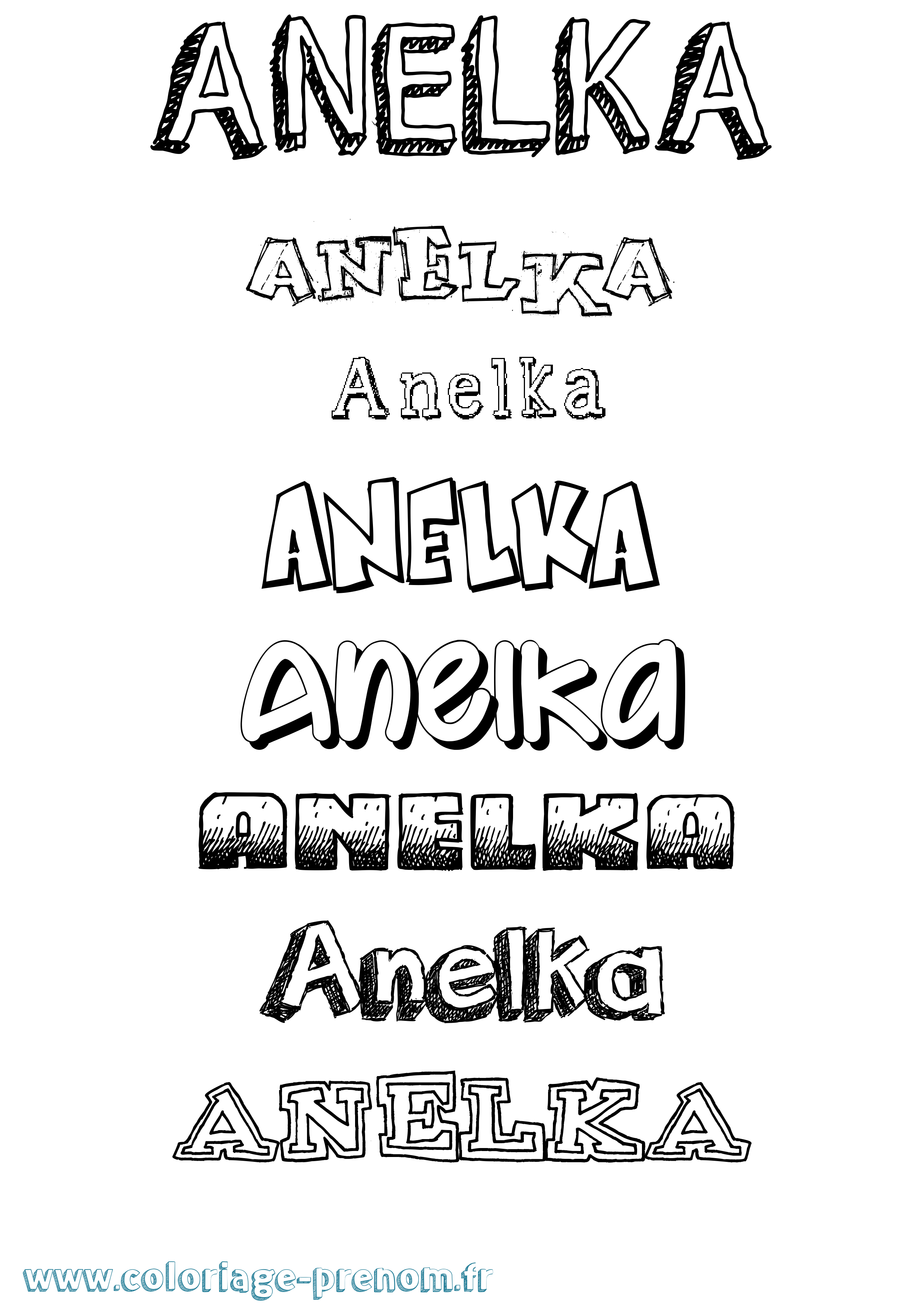 Coloriage Anelka Dessiné Coloriage prénom Anelka Dessiné