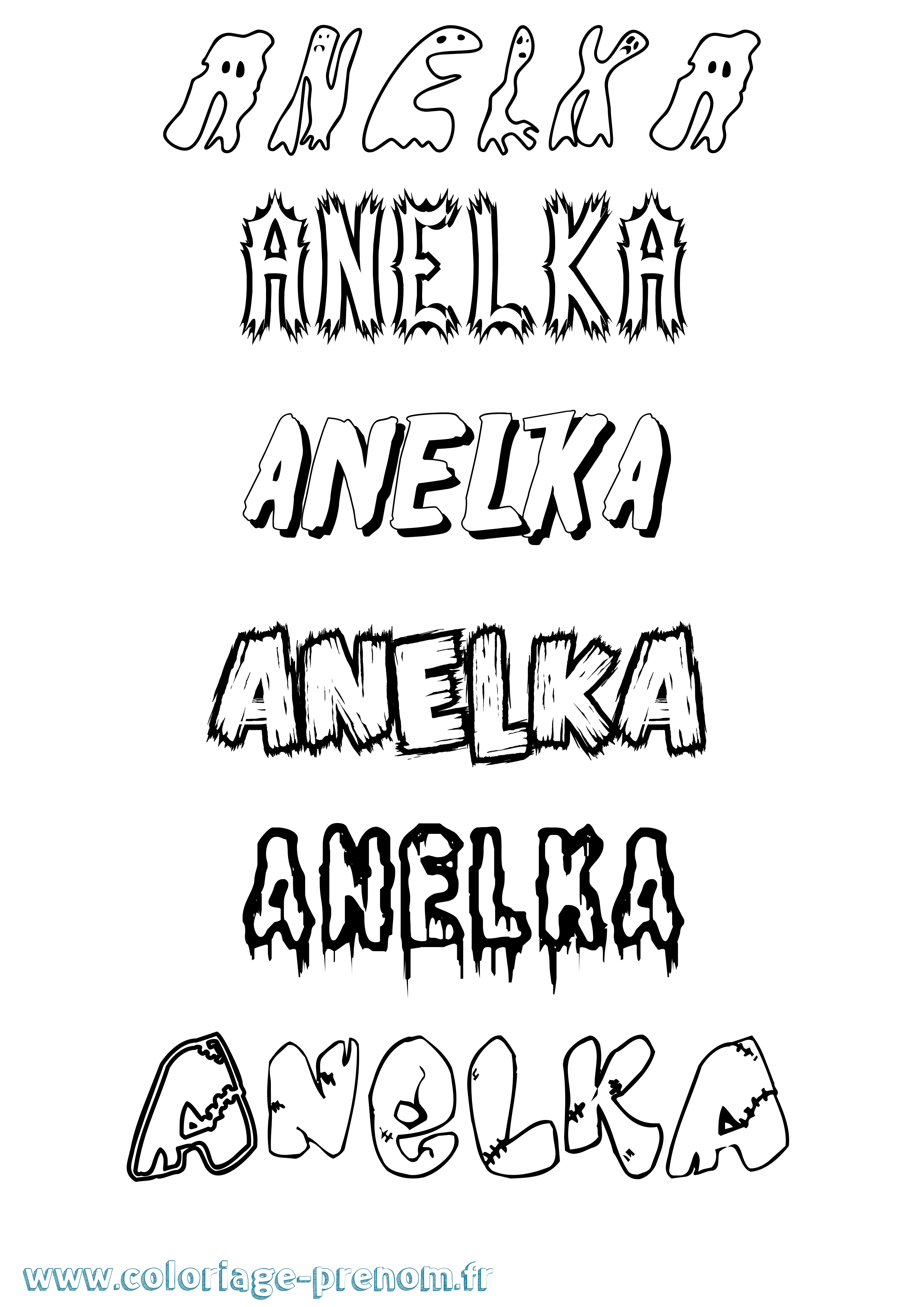 Coloriage Anelka Frisson Coloriage prénom Anelka Frisson