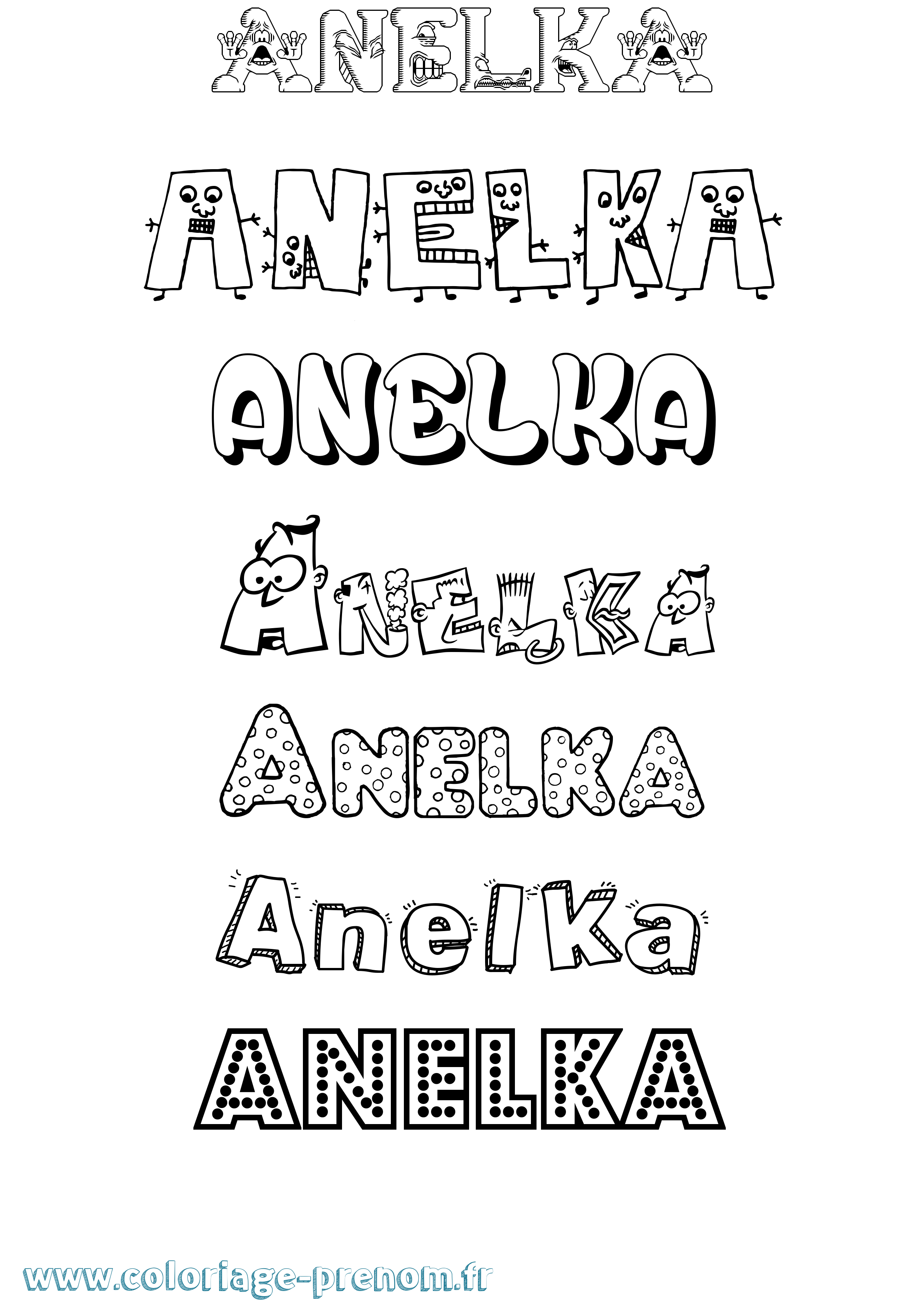 Coloriage Anelka Fun Coloriage prénom Anelka Fun