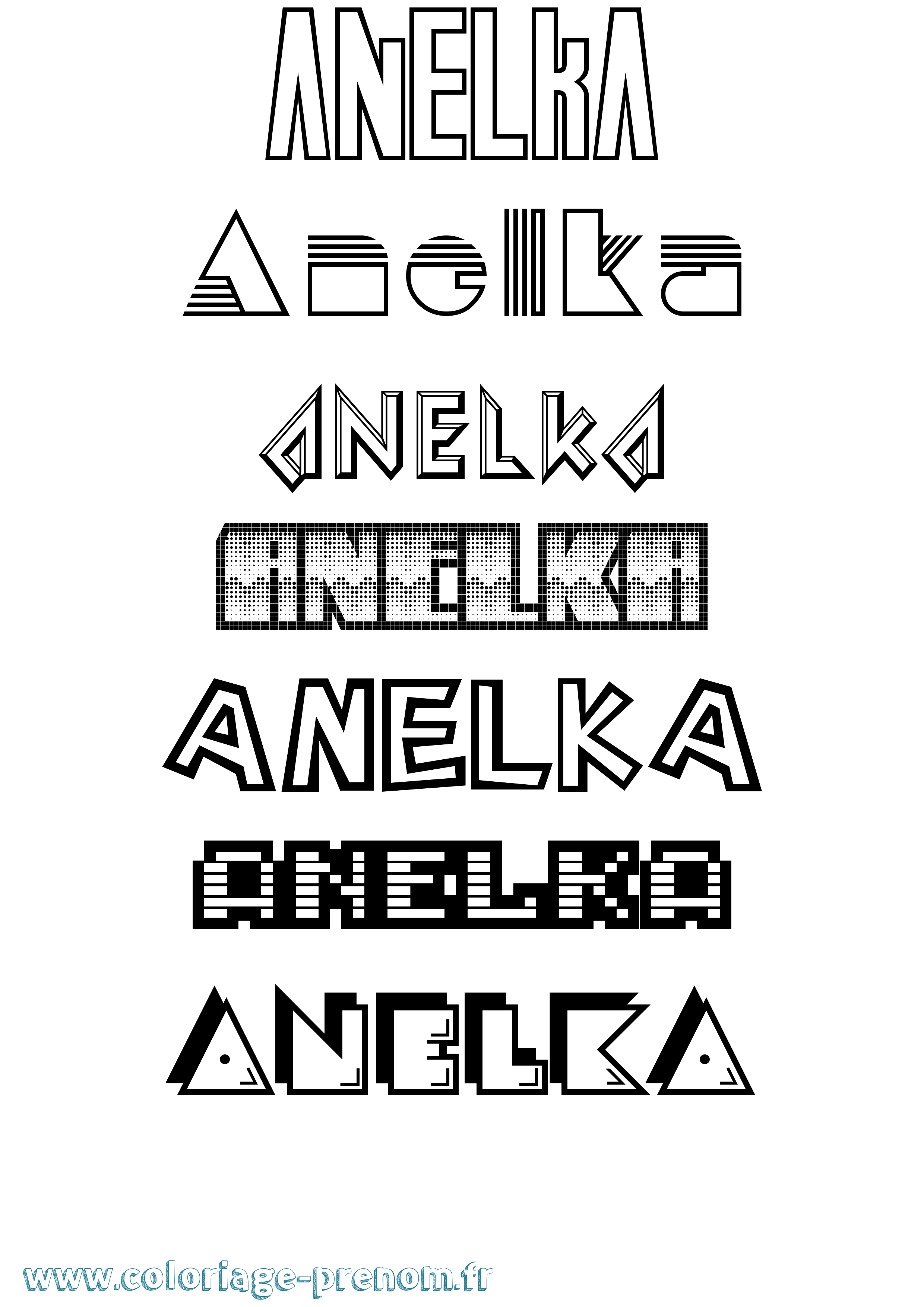 Coloriage Anelka Jeux Vidéos Coloriage prénom Anelka Jeux Vidéos