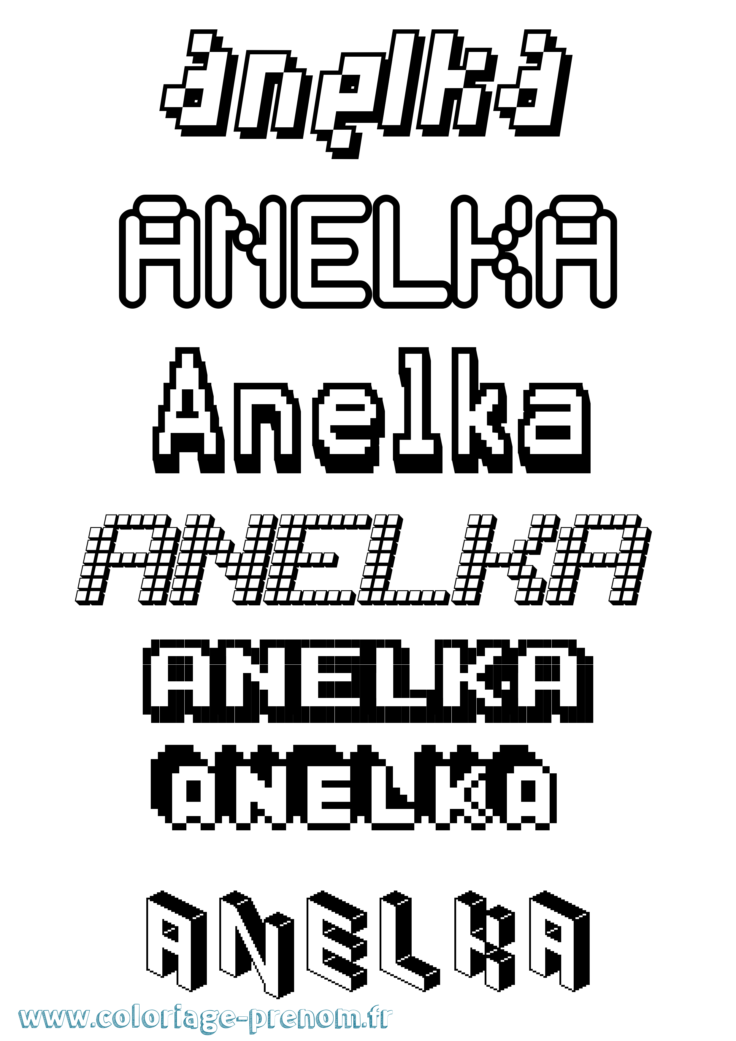 Coloriage Anelka Pixel Coloriage prénom Anelka Pixel