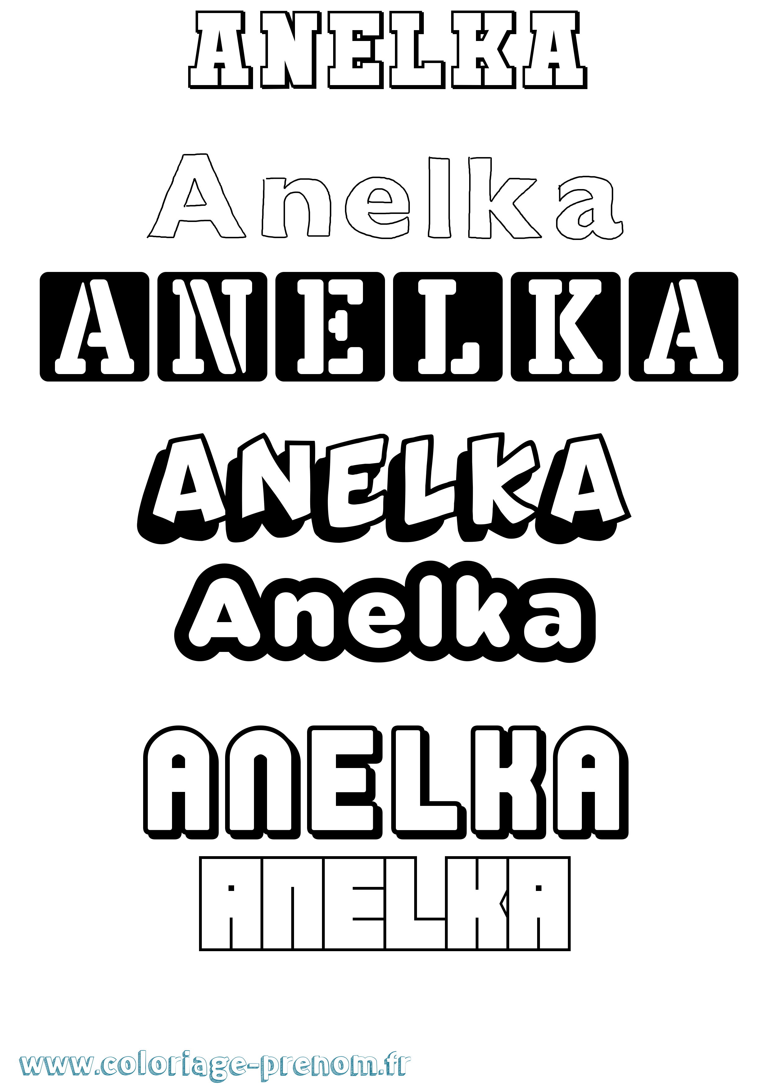 Coloriage Anelka Simple Coloriage prénom Anelka Simple