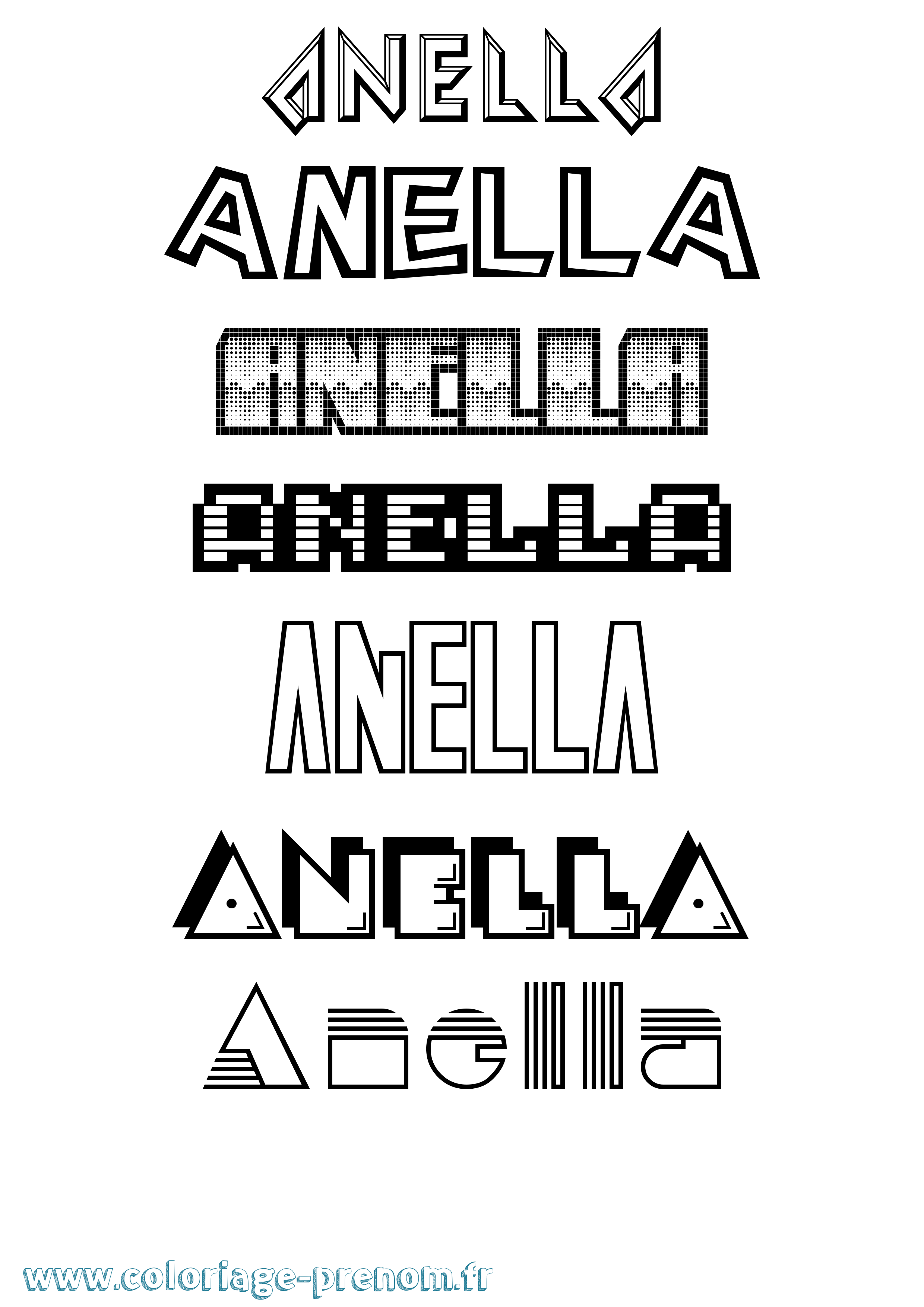 Coloriage Anella Jeux Vidéos Coloriage prénom Anella Jeux Vidéos