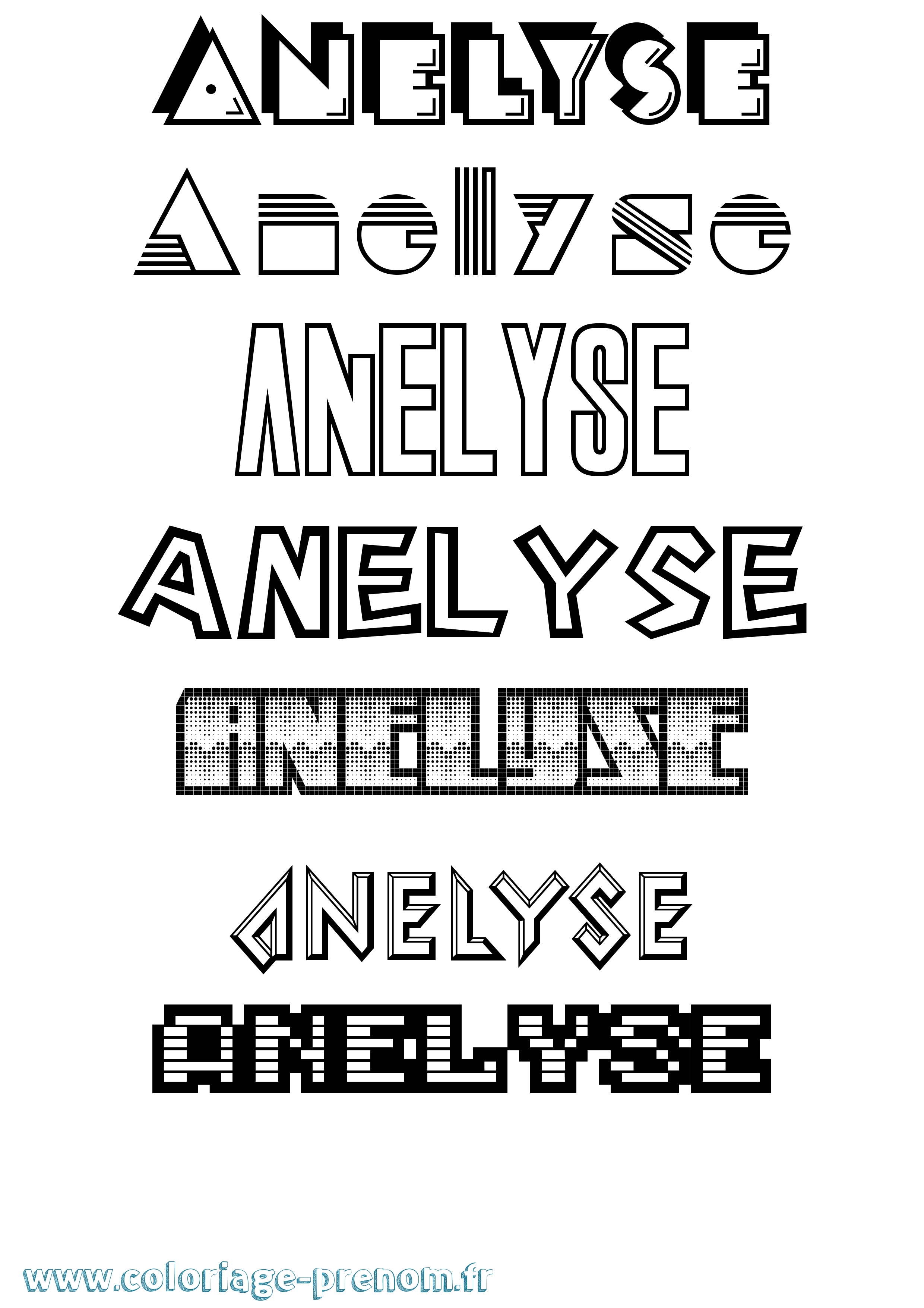 Coloriage Anelyse Jeux Vidéos Coloriage prénom Anelyse Jeux Vidéos