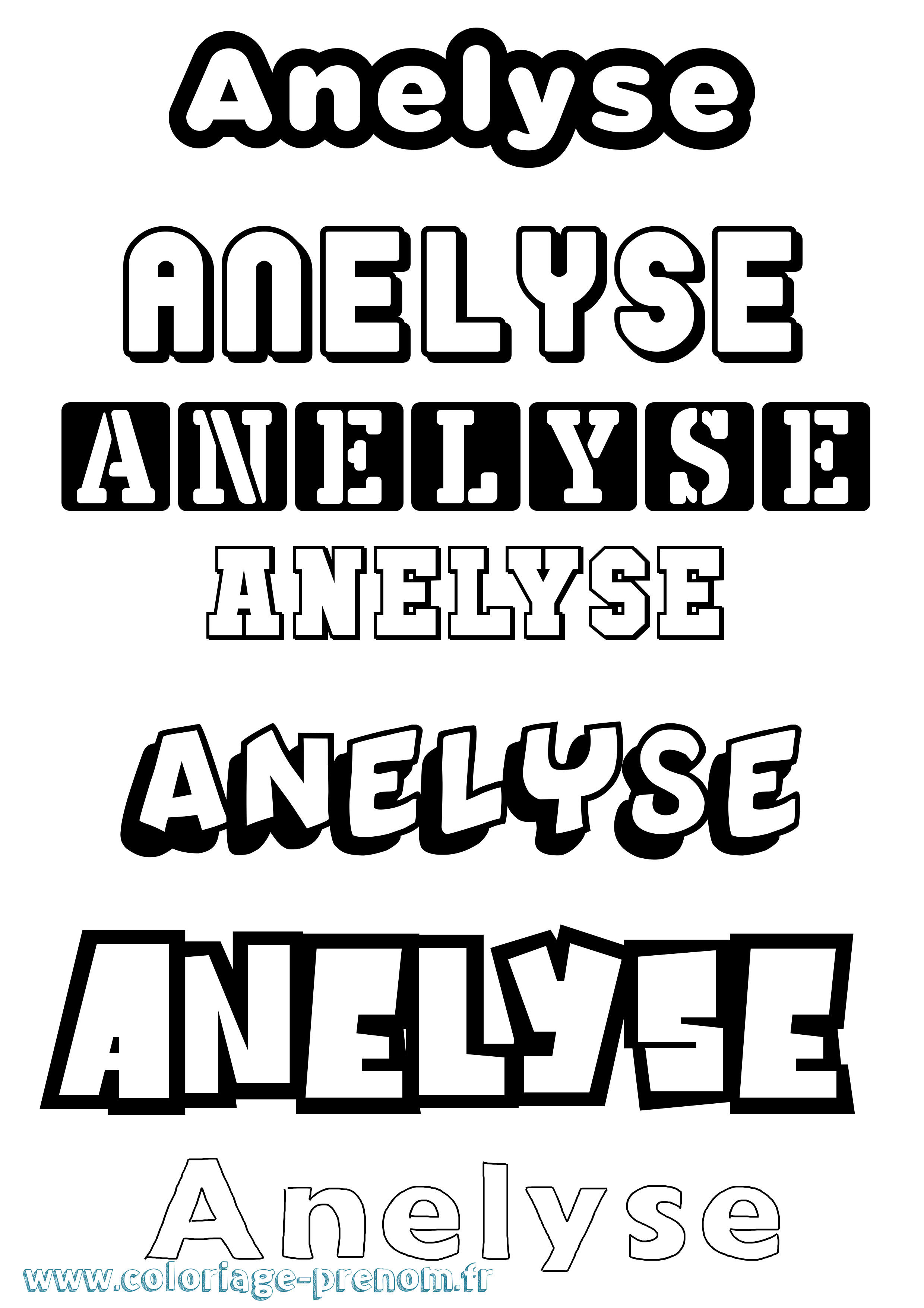 Coloriage Anelyse Simple Coloriage prénom Anelyse Simple