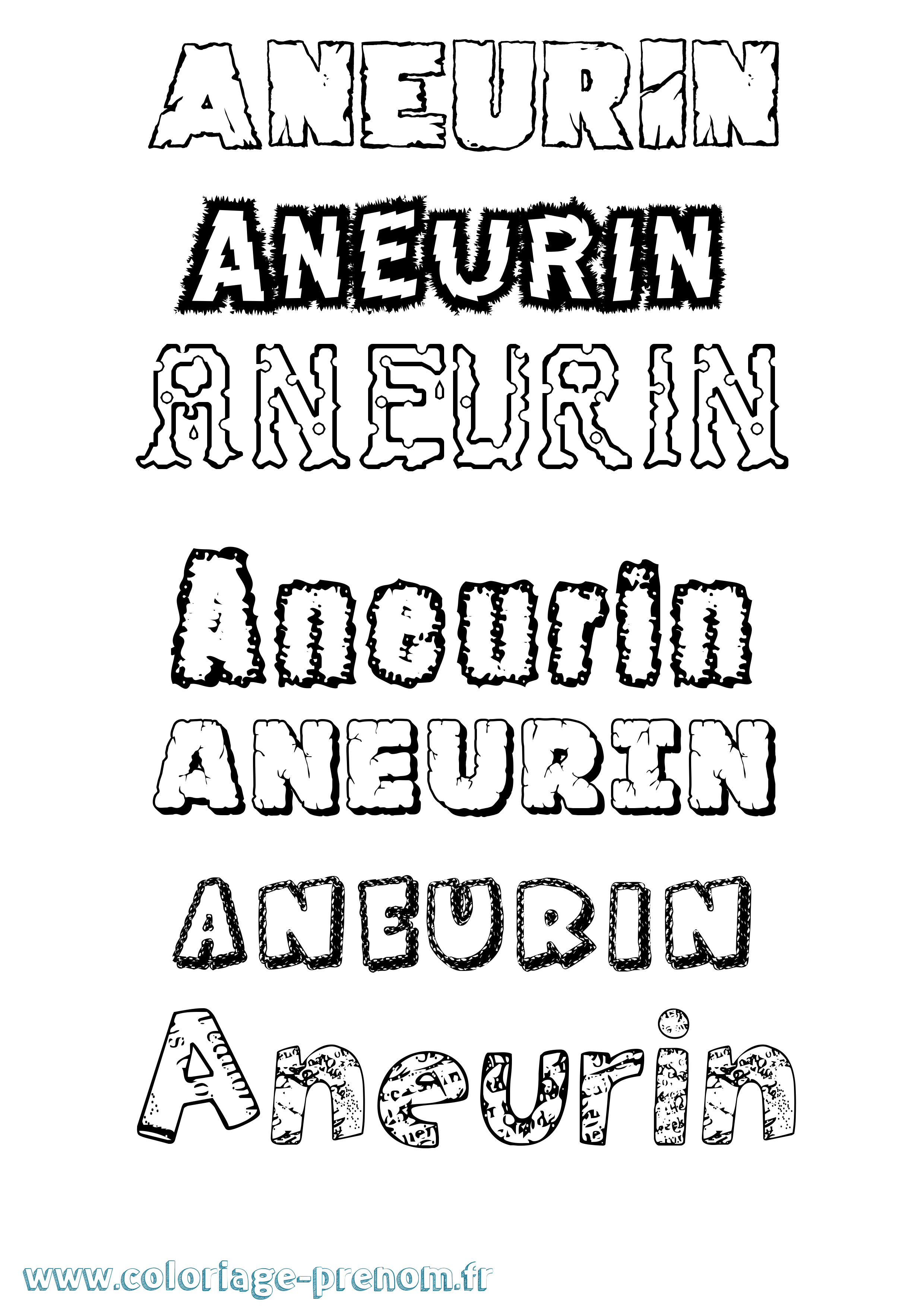 Coloriage Aneurin Destructuré Coloriage prénom Aneurin Destructuré