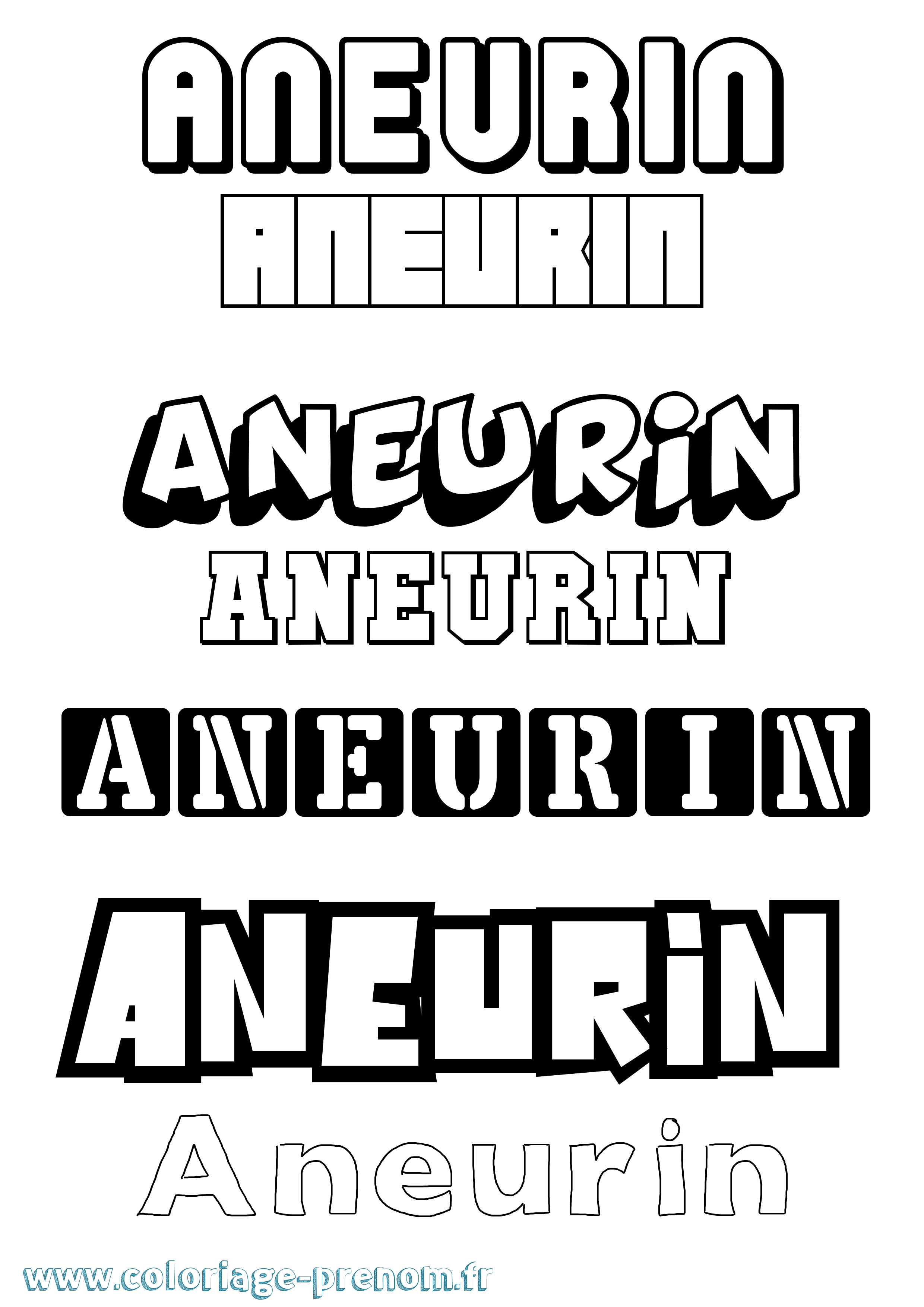 Coloriage Aneurin Simple Coloriage prénom Aneurin Simple