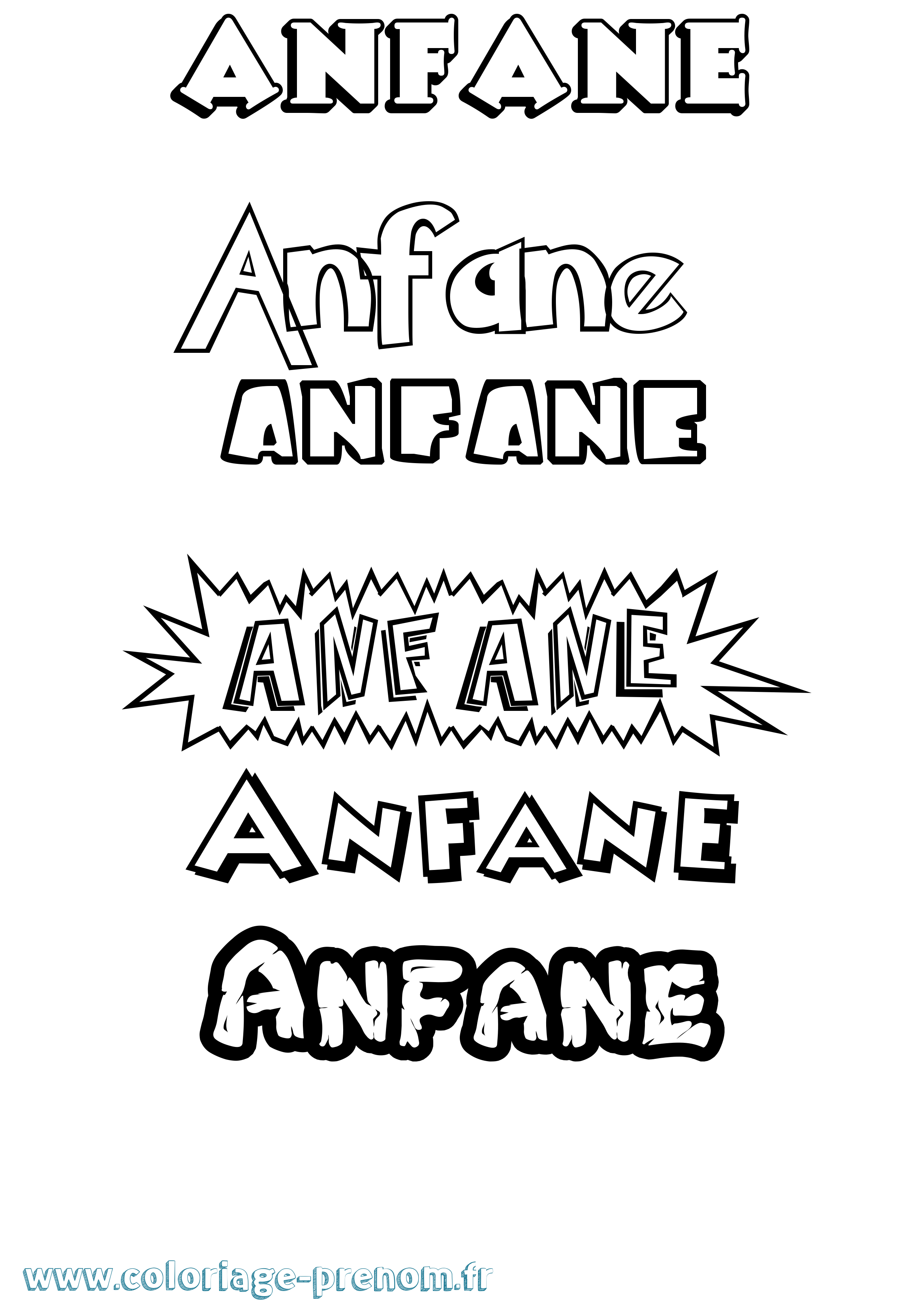 Coloriage Anfane Dessin Animé Coloriage prénom Anfane Dessin Animé