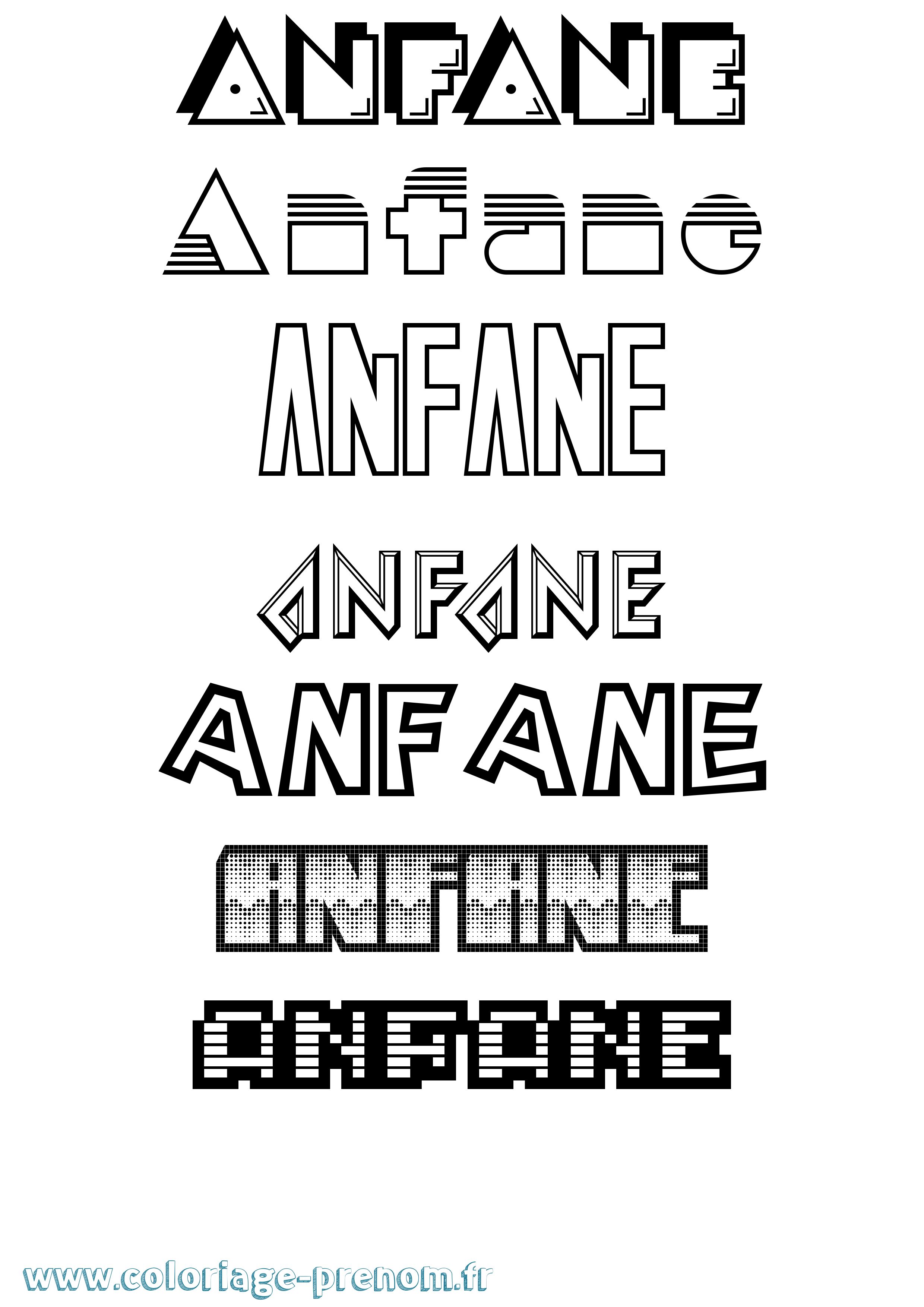 Coloriage Anfane Jeux Vidéos Coloriage prénom Anfane Jeux Vidéos