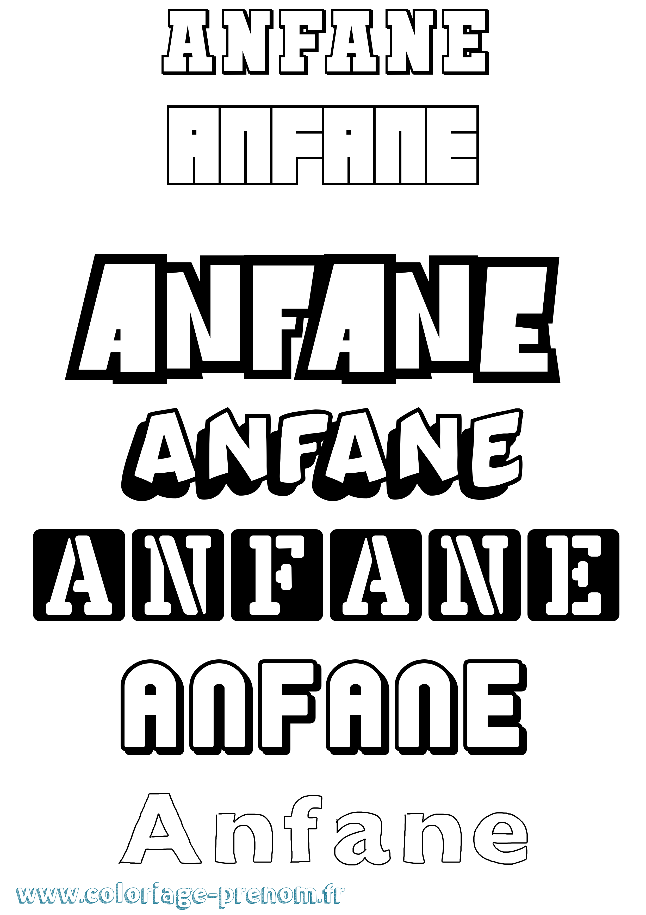 Coloriage Anfane Simple Coloriage prénom Anfane Simple