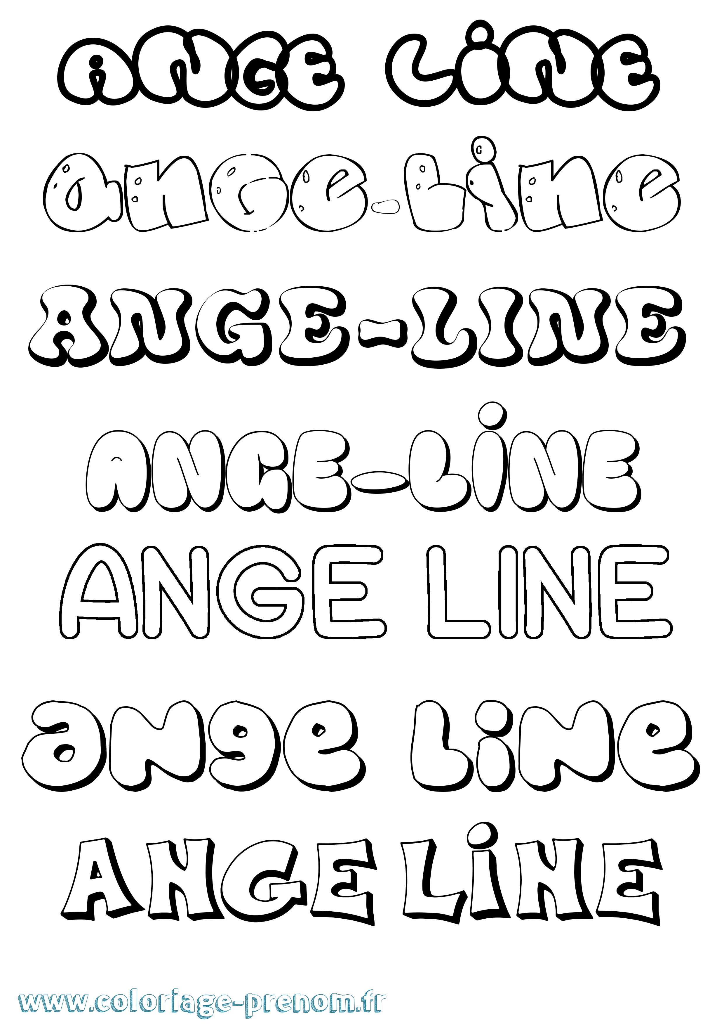 Coloriage Ange-Line Bubble Coloriage prénom Ange-Line Bubble