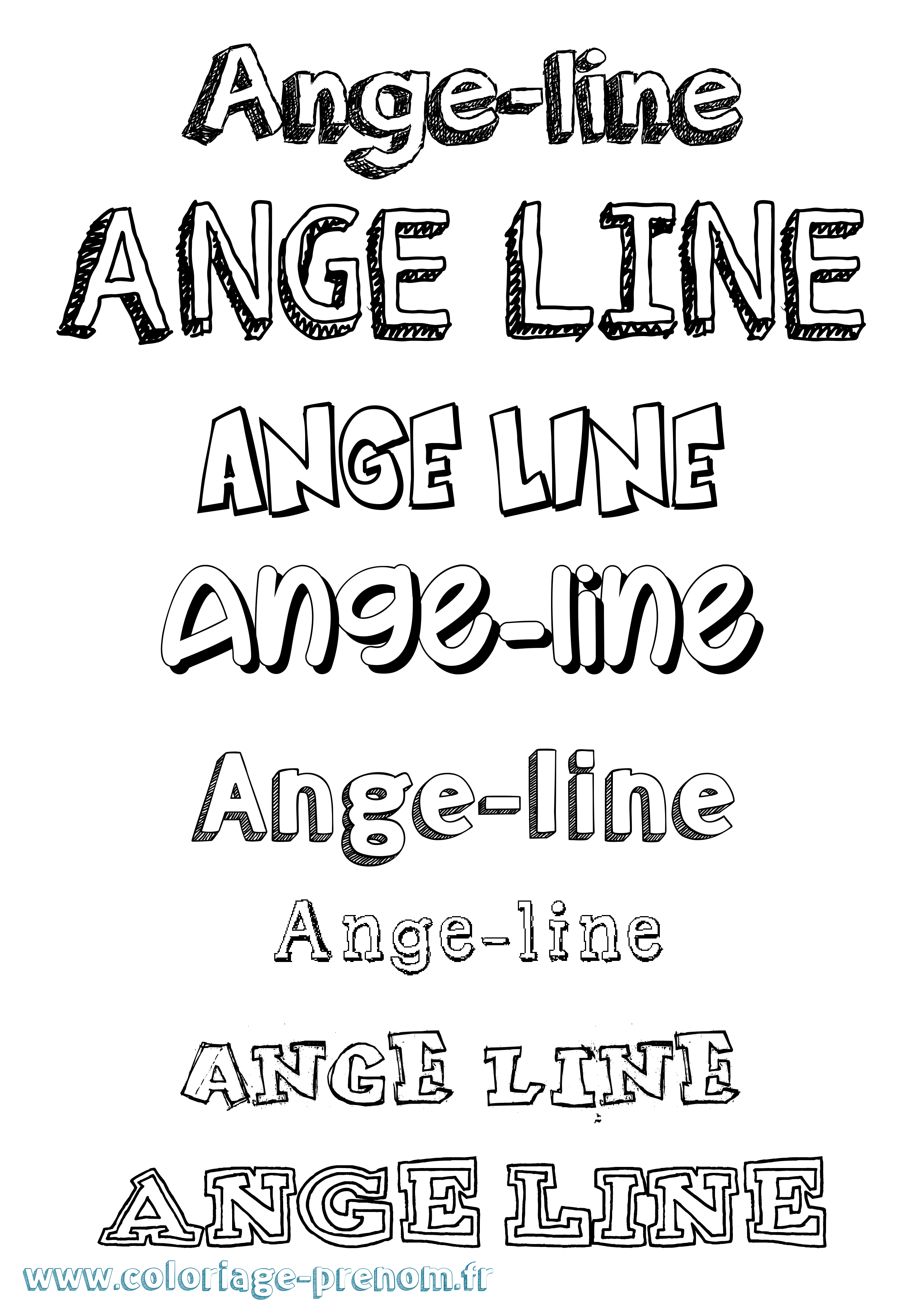 Coloriage Ange-Line Dessiné Coloriage prénom Ange-Line Dessiné